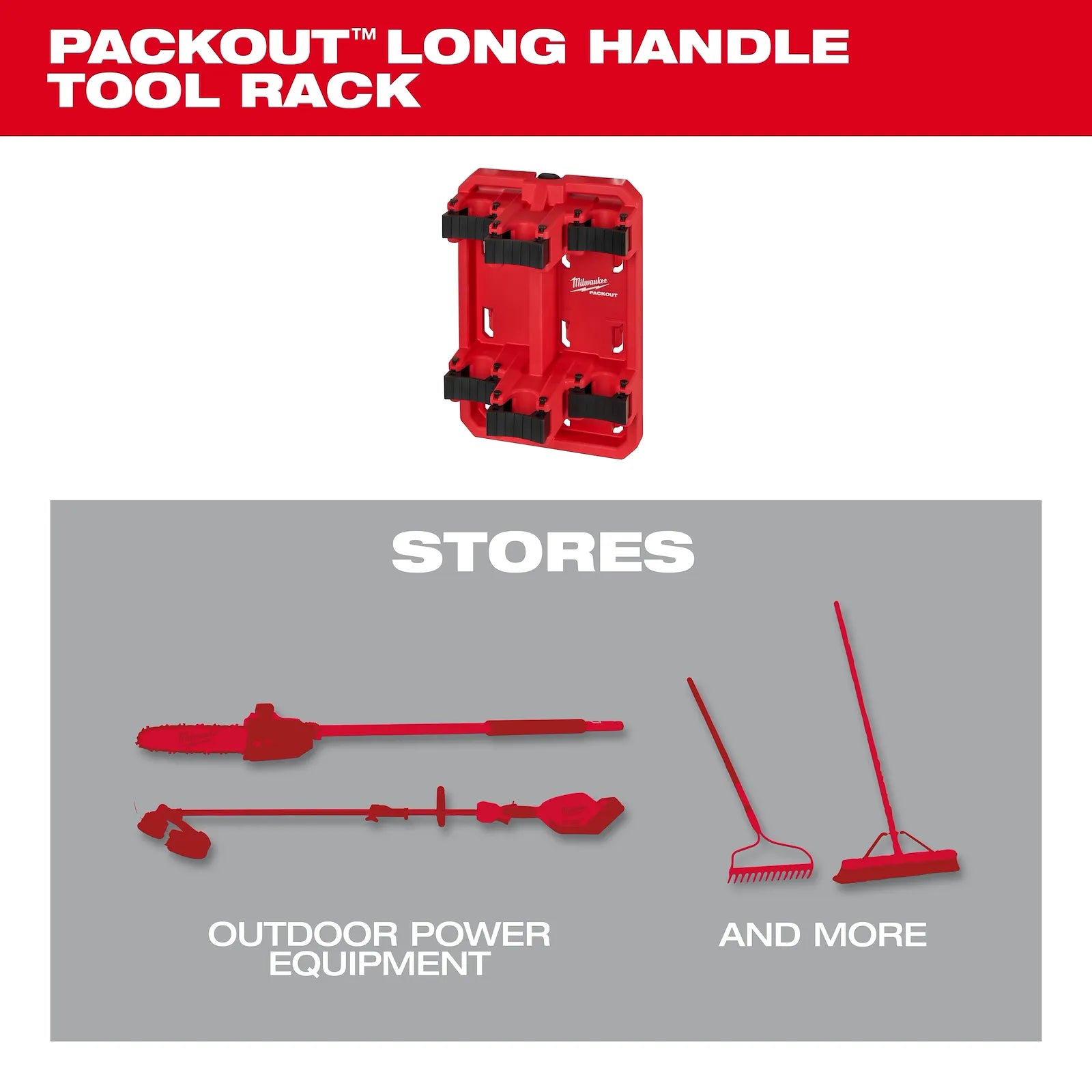 Milwaukee PACKOUT™ Long Handle Tool Rack - 48-22-8349