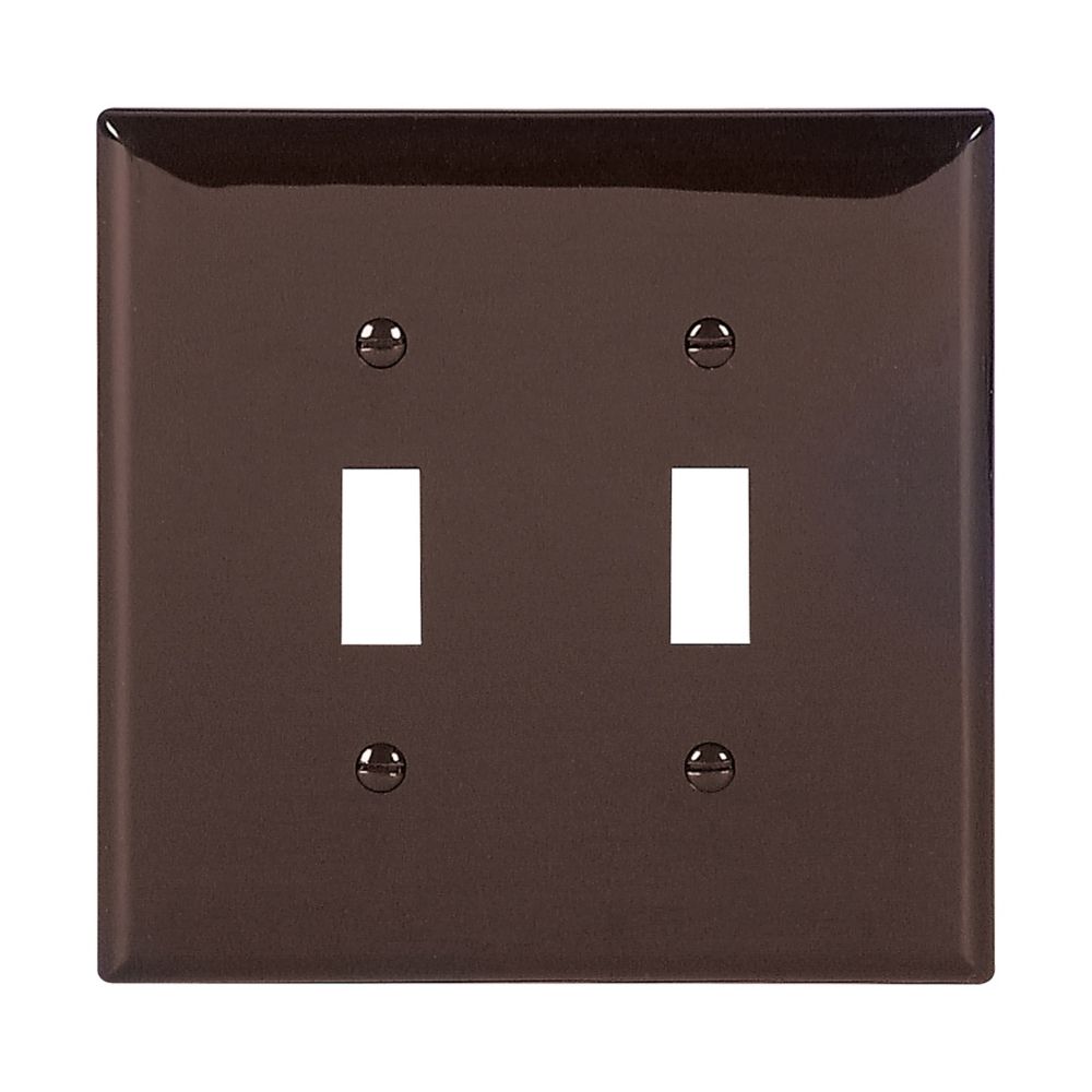 Eaton PJ2B - Wallplate 2G Toggle Poly Mid BR