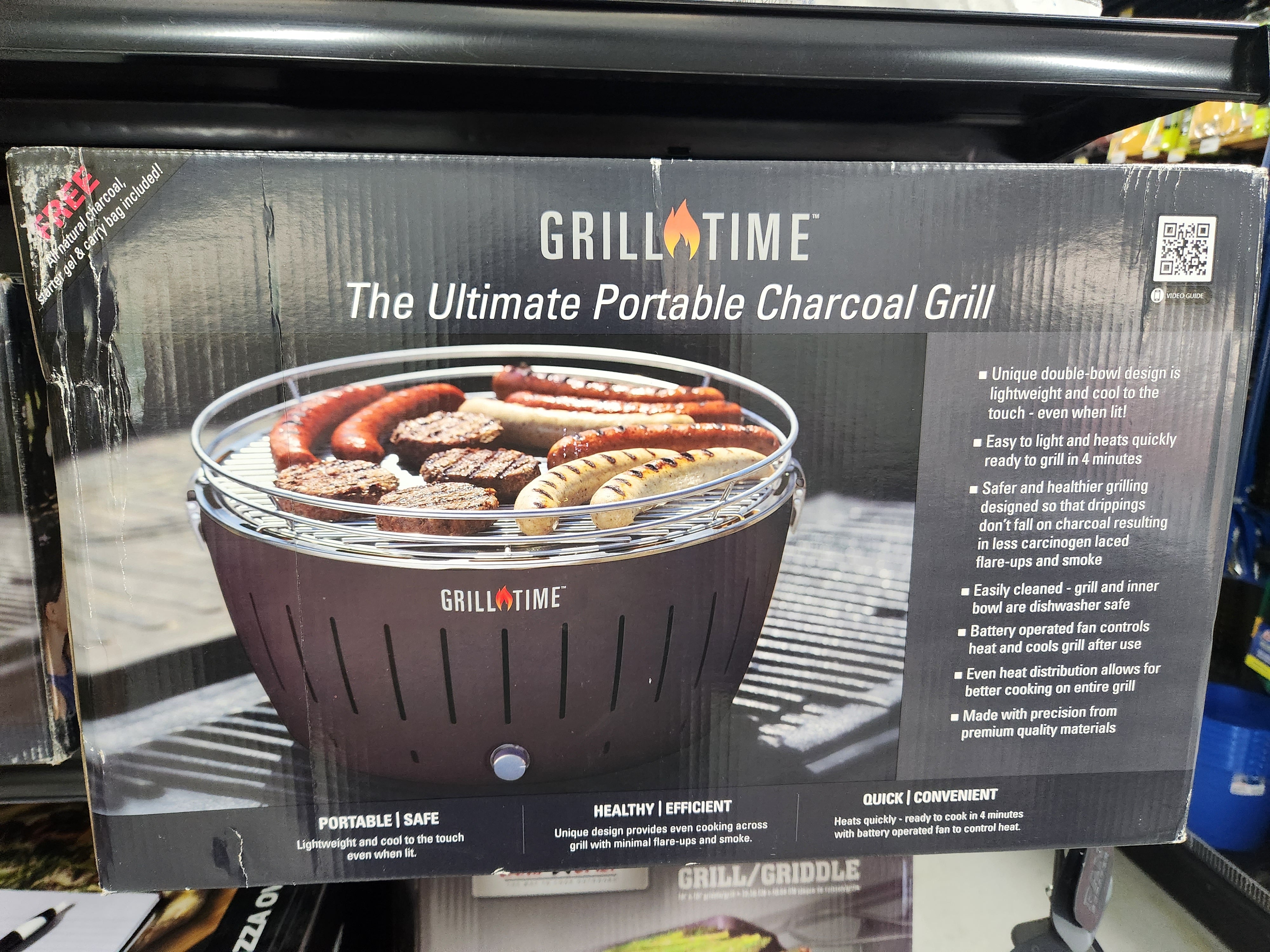 Grill Time Tailgater GTX Portable Charcoal Grill Starter Pack - Gray - UPG-G-18