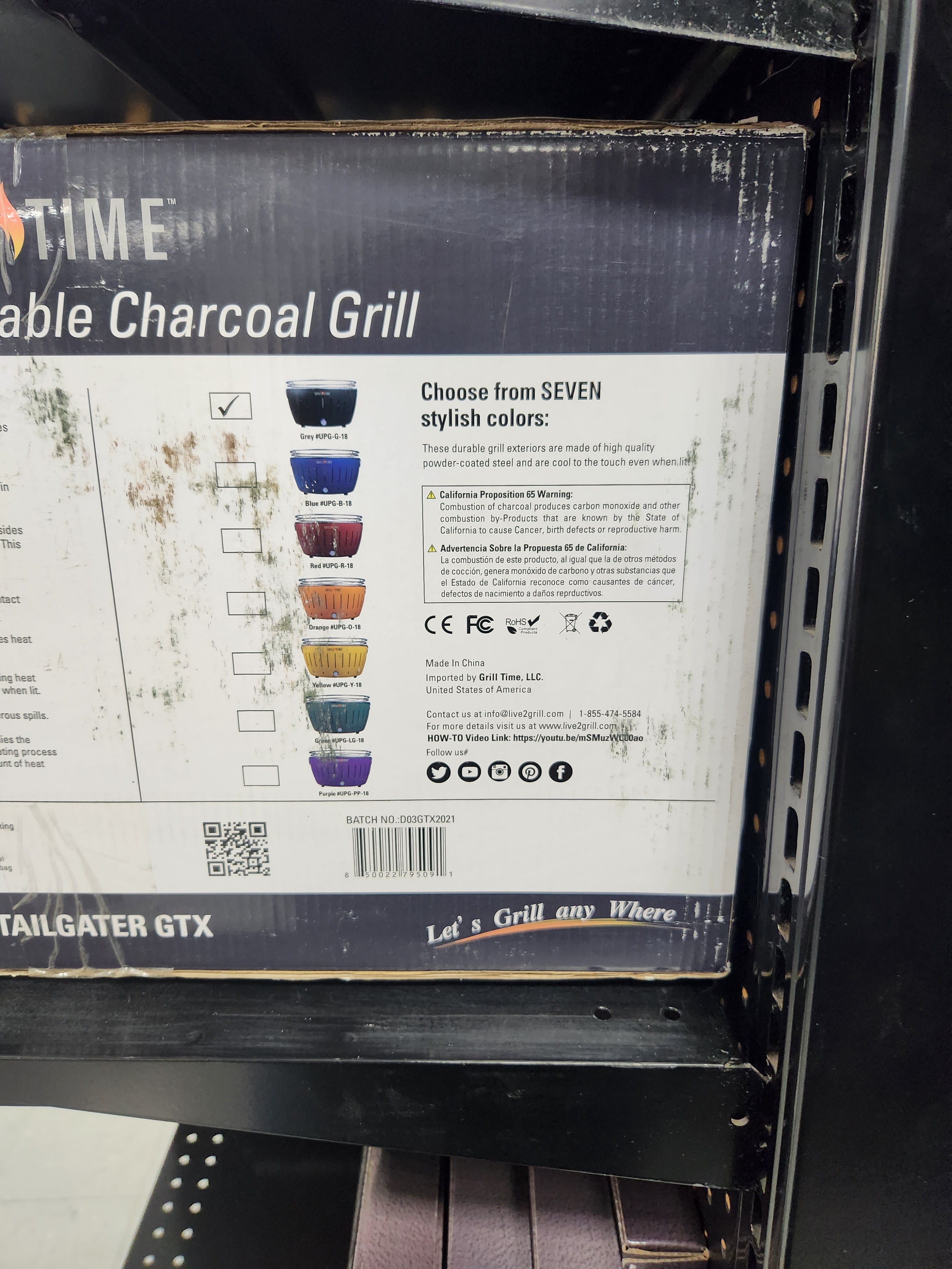 Grill Time Tailgater GTX Portable Charcoal Grill Starter Pack - Gray - UPG-G-18