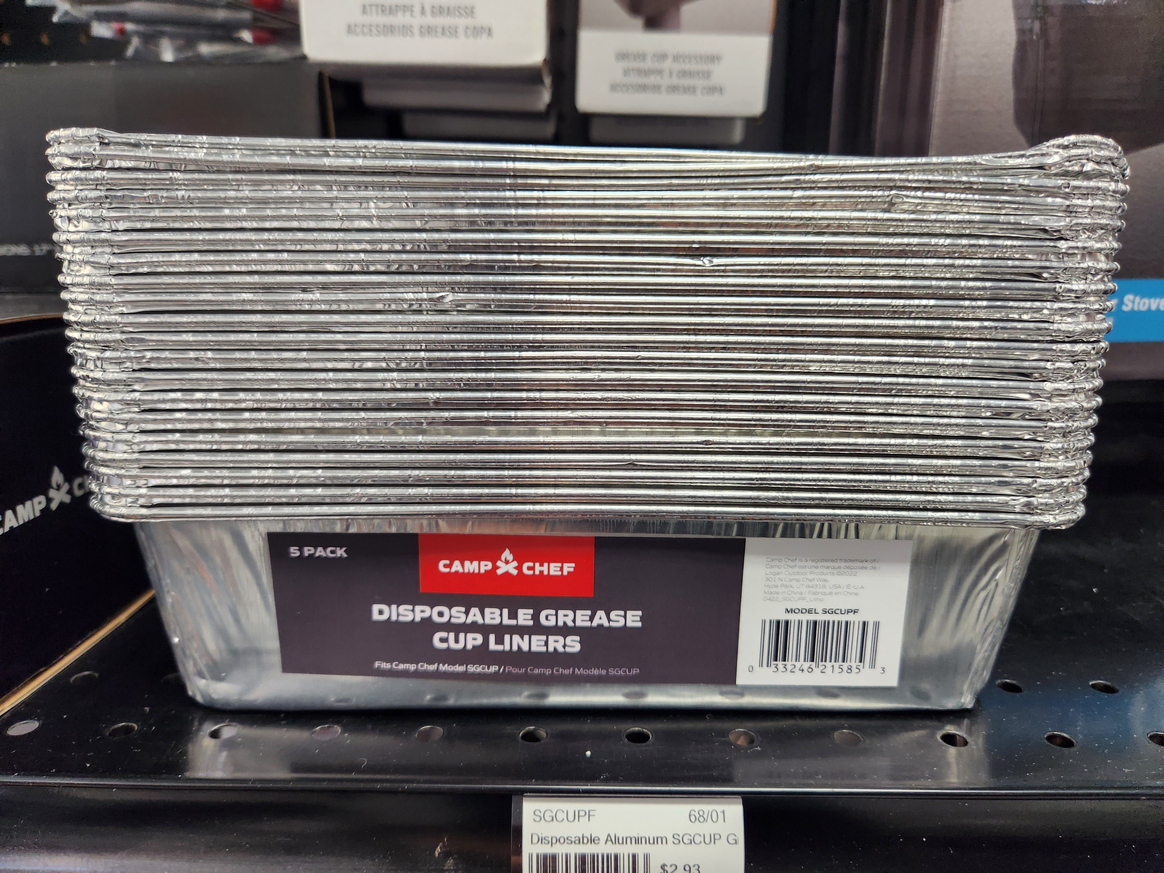 Camp Chef Disposable Aluminum Grease Cup Liners 5-pack