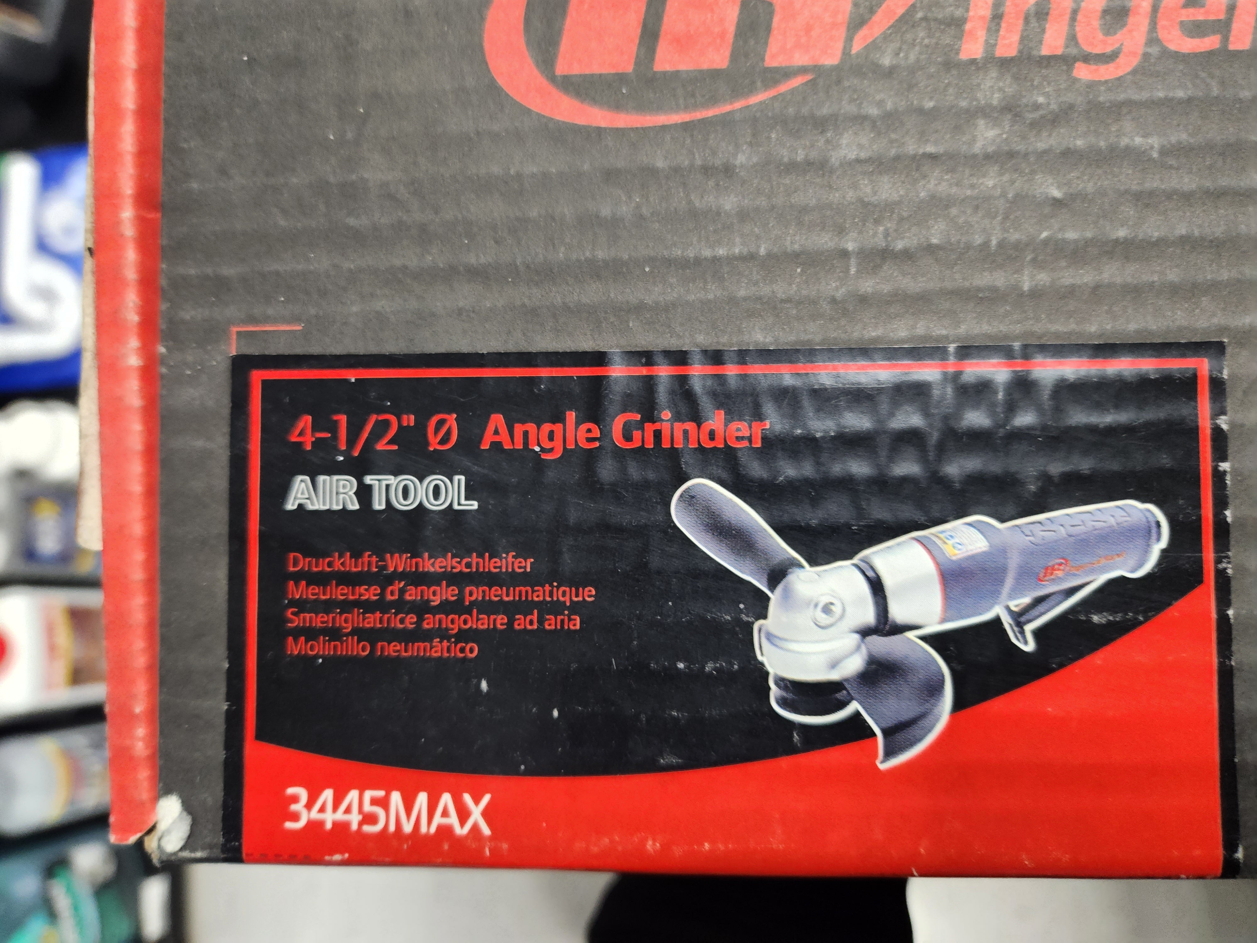 Ingersoll Rand 3445MAX Air Angle Grinder, 4.5" Wheel, 5/8 in.- 11 Thread, 12000 RPM, Rear Exhaust, 0.88 HP, Gray