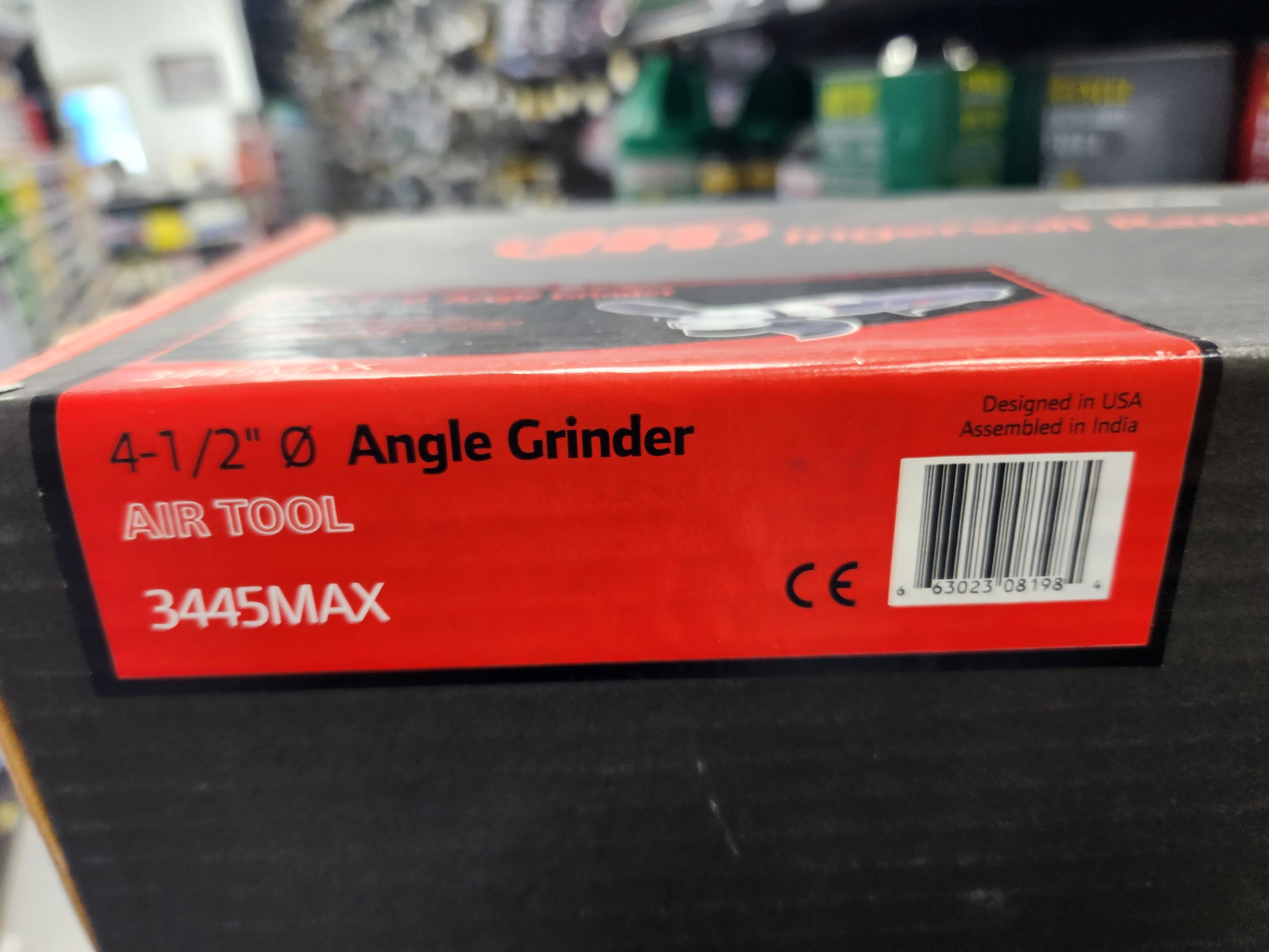Ingersoll Rand 3445MAX Air Angle Grinder, 4.5" Wheel, 5/8 in.- 11 Thread, 12000 RPM, Rear Exhaust, 0.88 HP, Gray