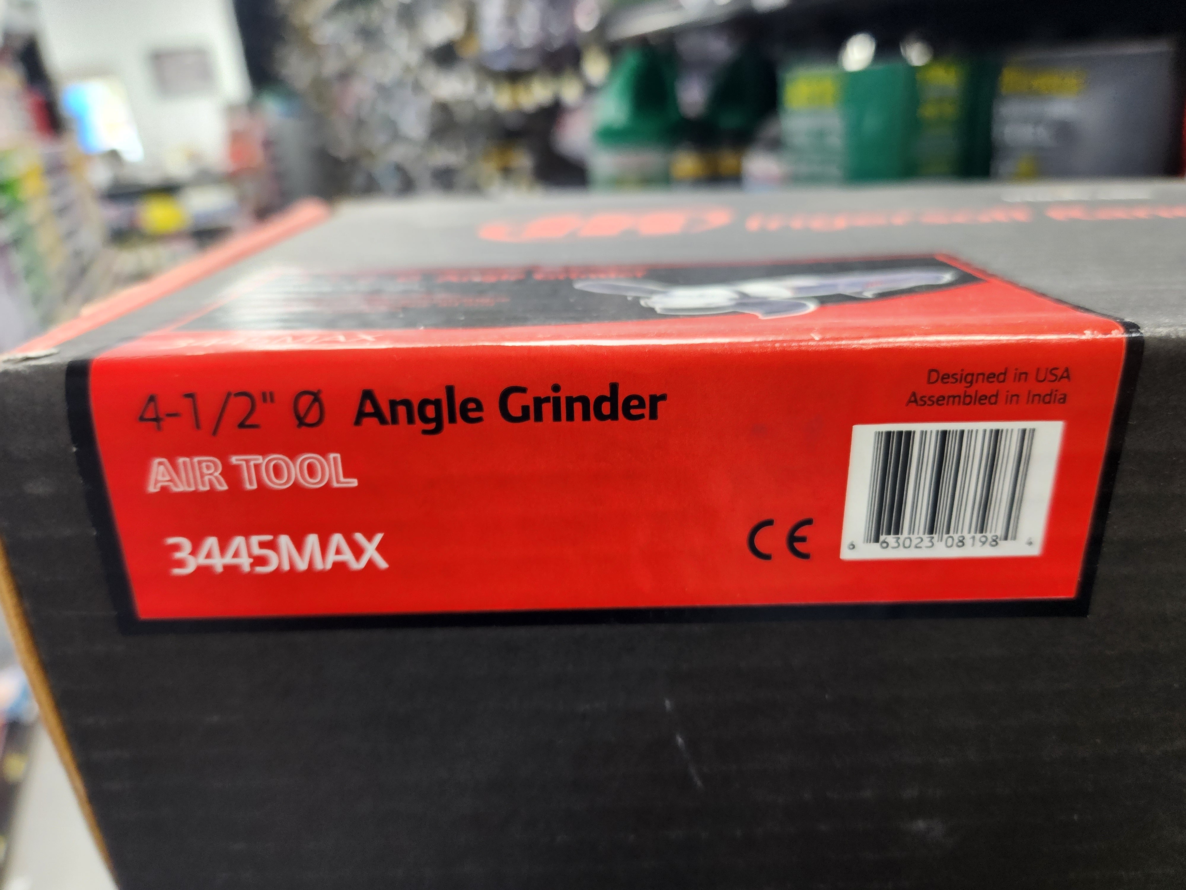 Ingersoll Rand 3445MAX Air Angle Grinder, 4.5" Wheel, 5/8 in.- 11 Thread, 12000 RPM, Rear Exhaust, 0.88 HP, Gray