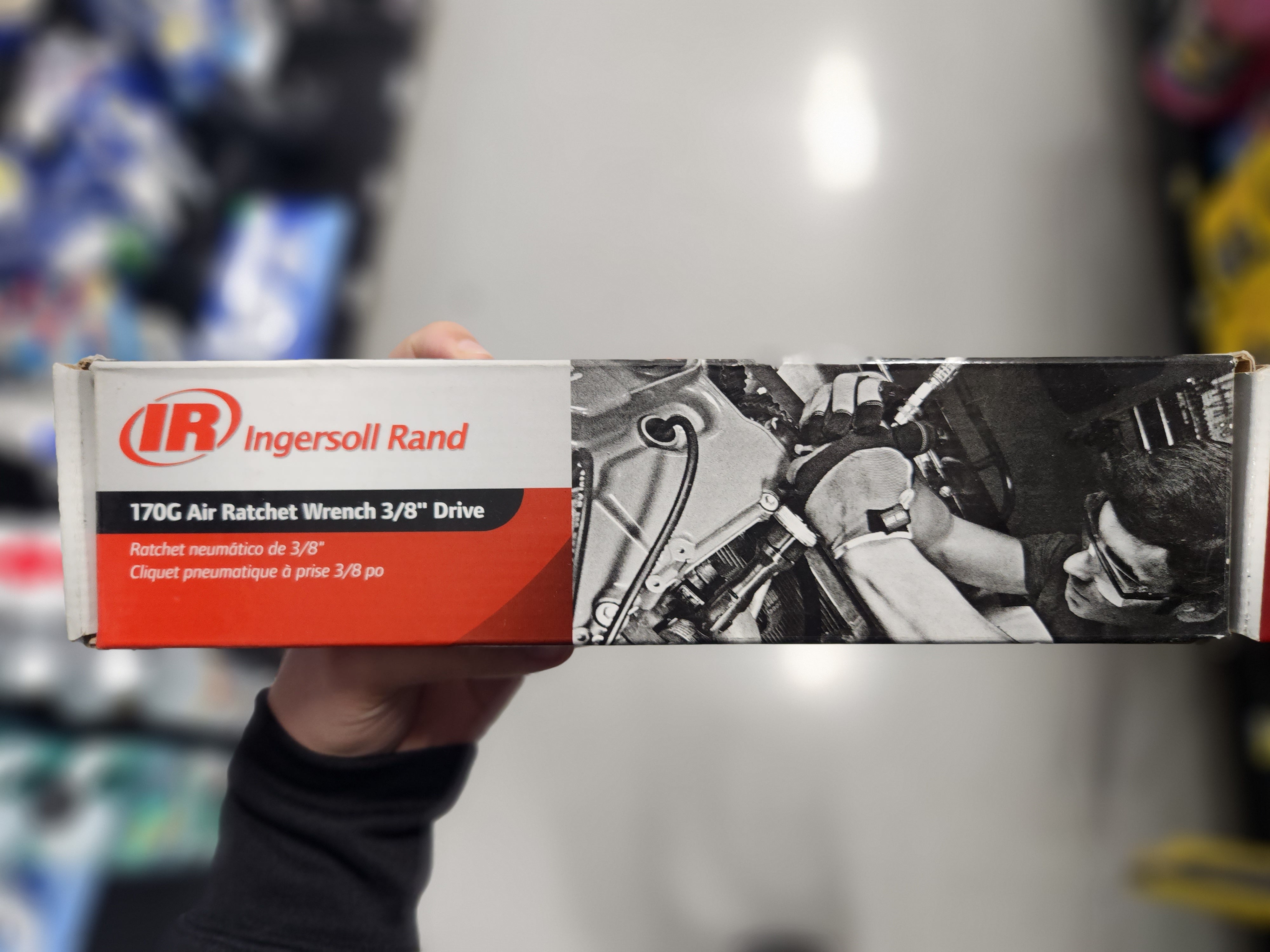 Ingersoll Rand 170G Edge Series 3/8” Drive Air Ratchet Wrench, 55 ft lbs Max Torque Output, 170 RPM, Comfort Grip, Lightweight, Compact, Black