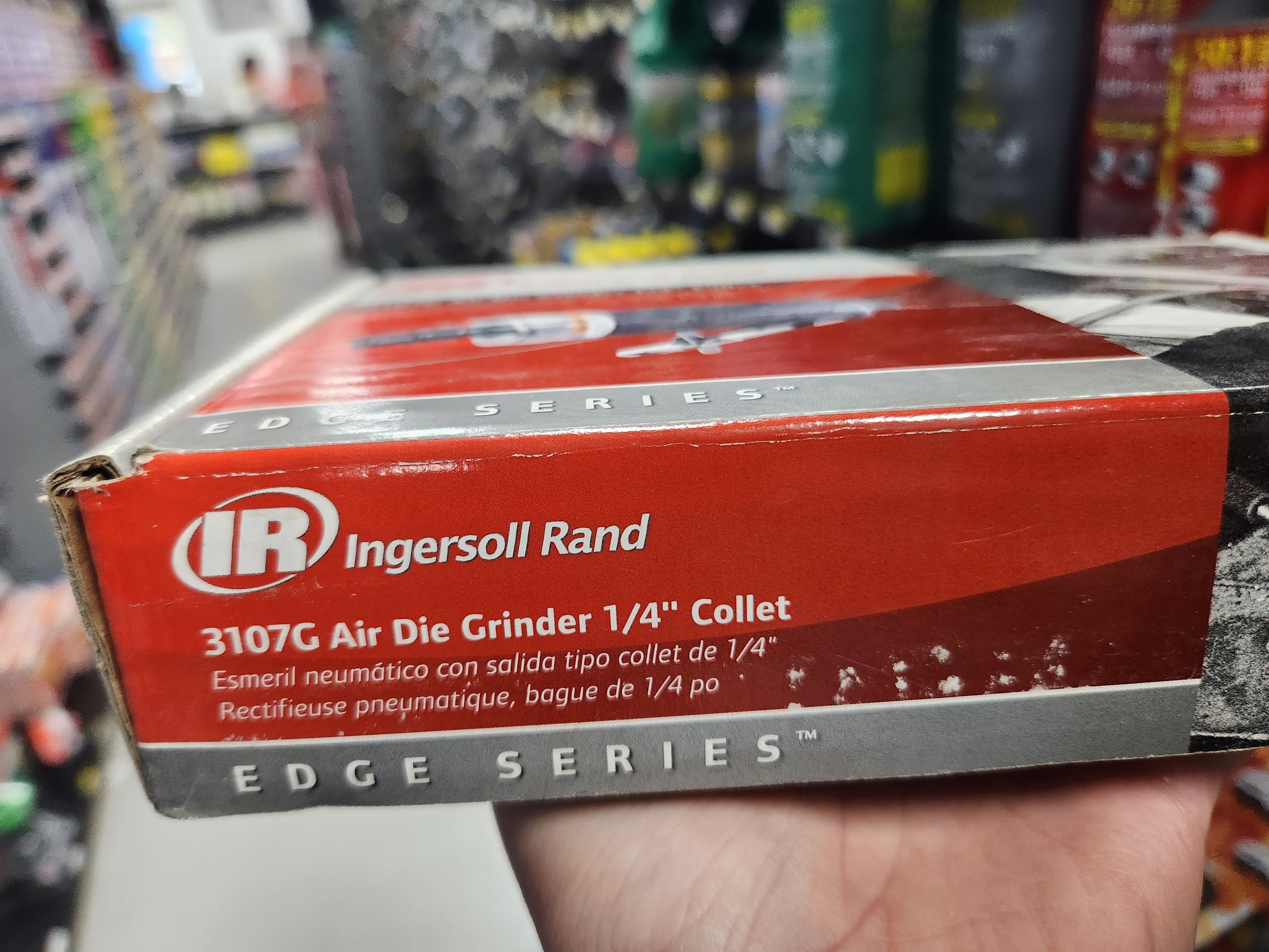 Ingersoll Rand 3107G Air Die Grinder Edge Series – 1/4", Heavy Duty, Straight, Ergonomic Grip, Ball Bearing Construction, Lightweight Tool, Black