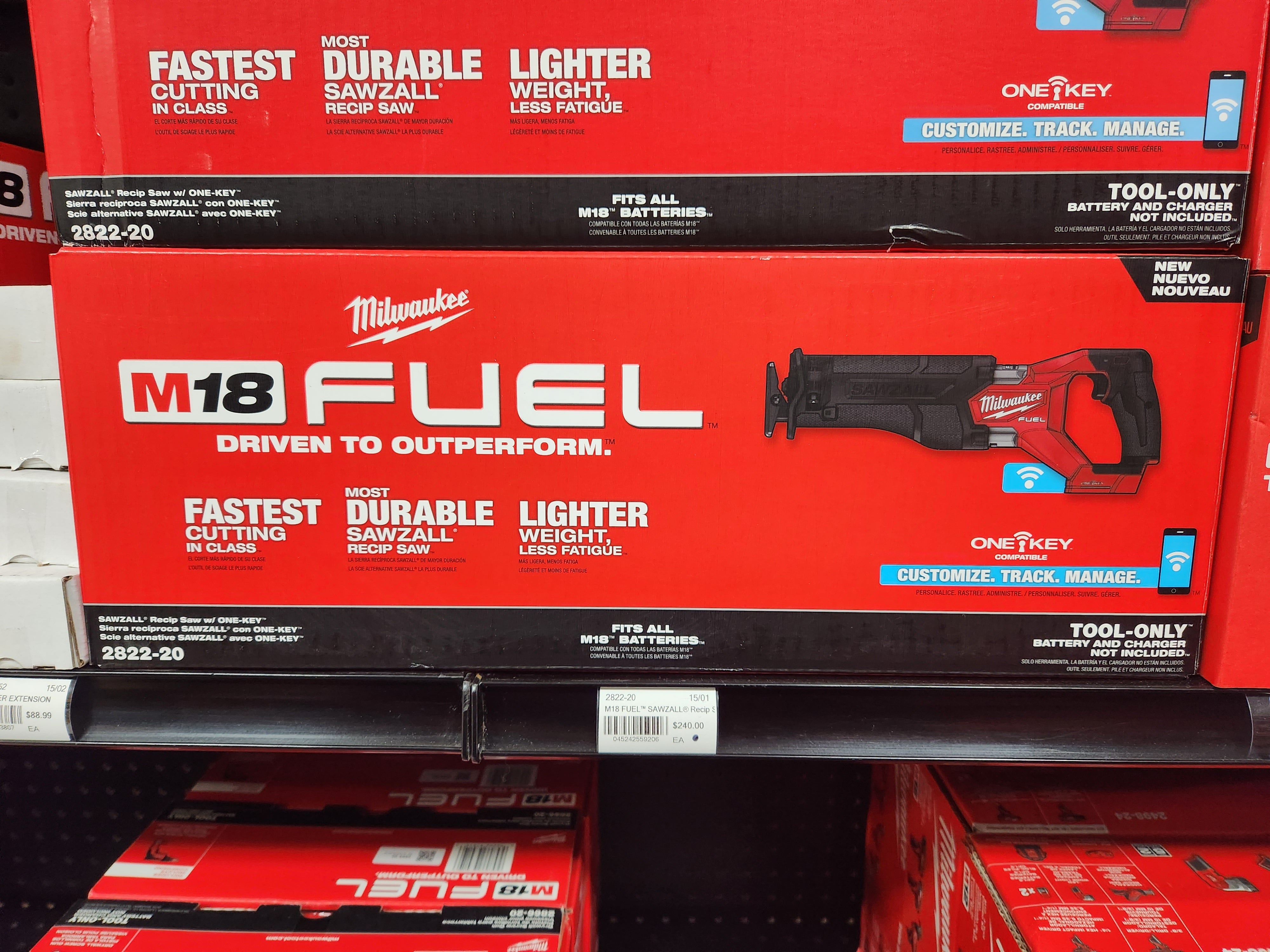 Milwaukee M18 FUEL™ SAWZALL® Recip Saw w/ ONE-KEY™ (Tool-Only) 2822-20