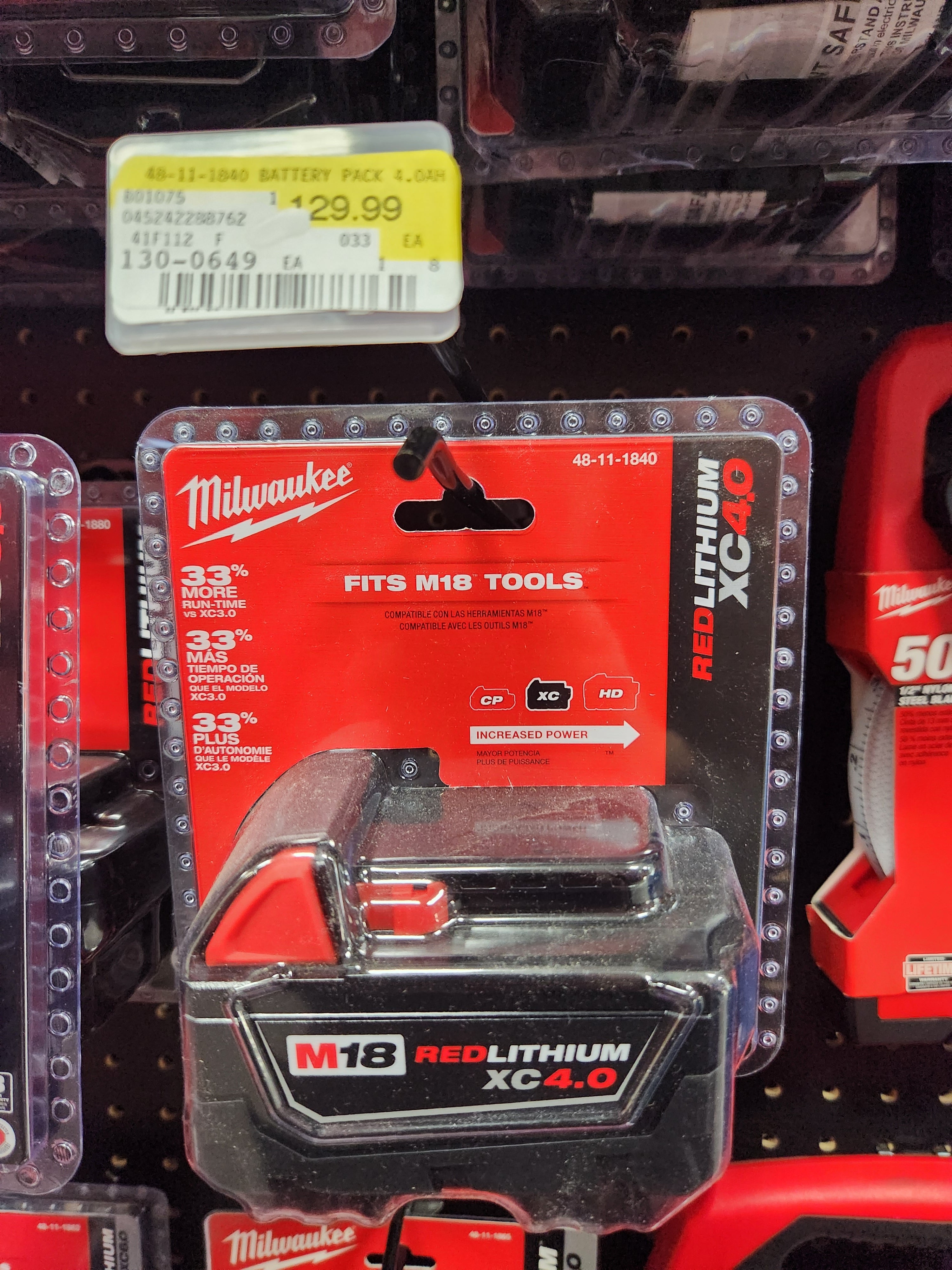 Milwaukee M18™ REDLITHIUM™ XC 4.0 Extended Capacity Battery Pack 48-11-1840