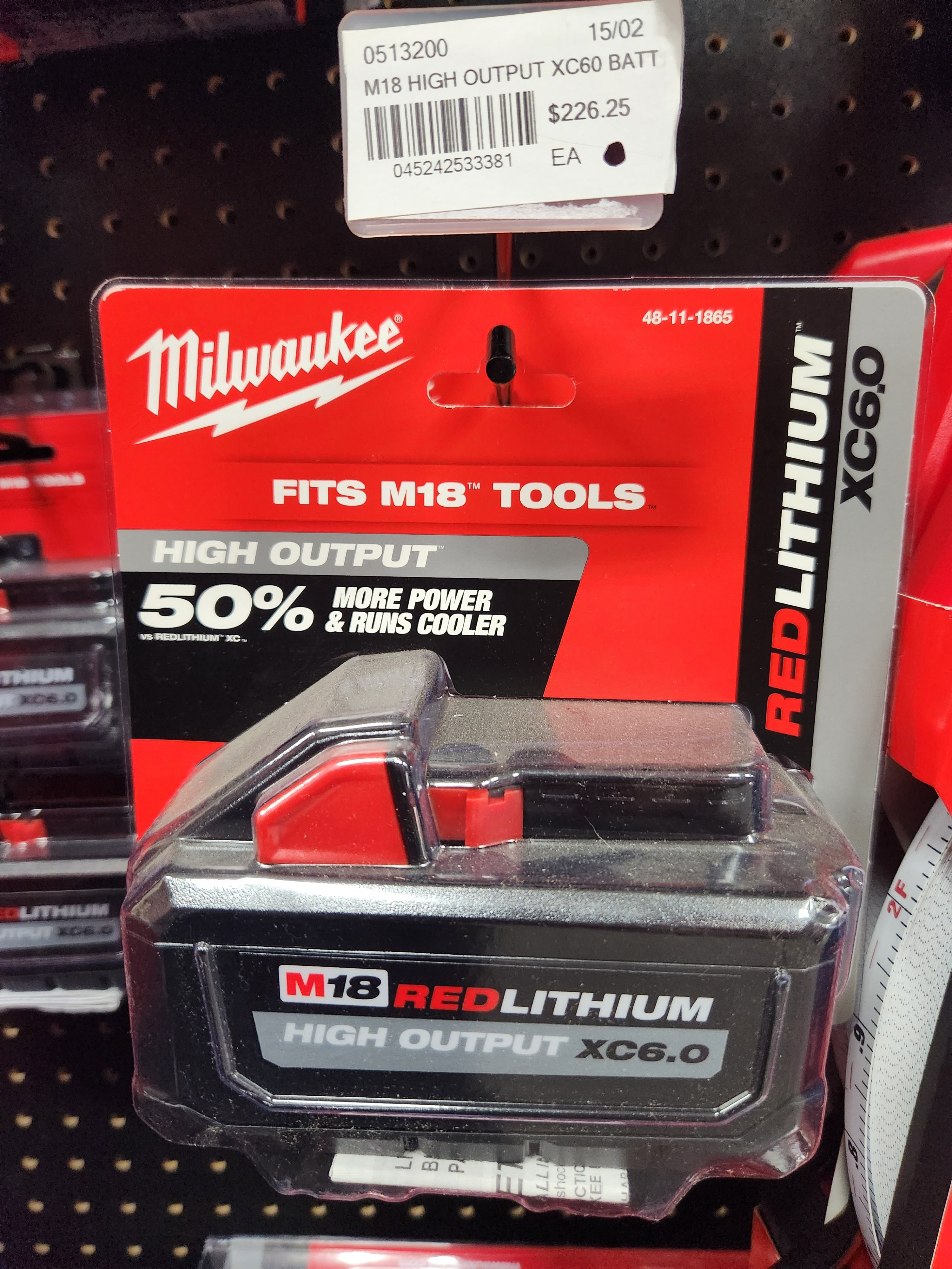 Milwaukee M18™ REDLITHIUM™ HIGH OUTPUT™ XC6.0 Battery Pack 48-11-1865