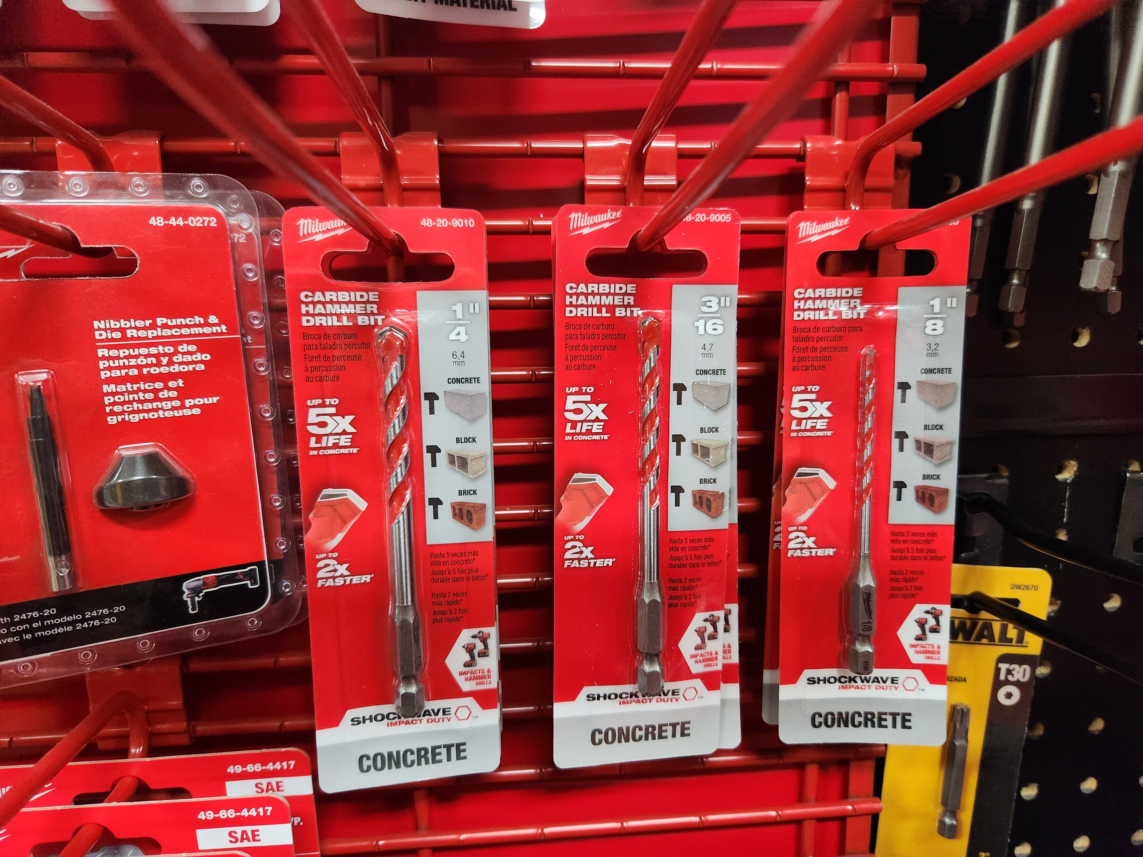 Milwaukee Carbide Hammer Drill Bits