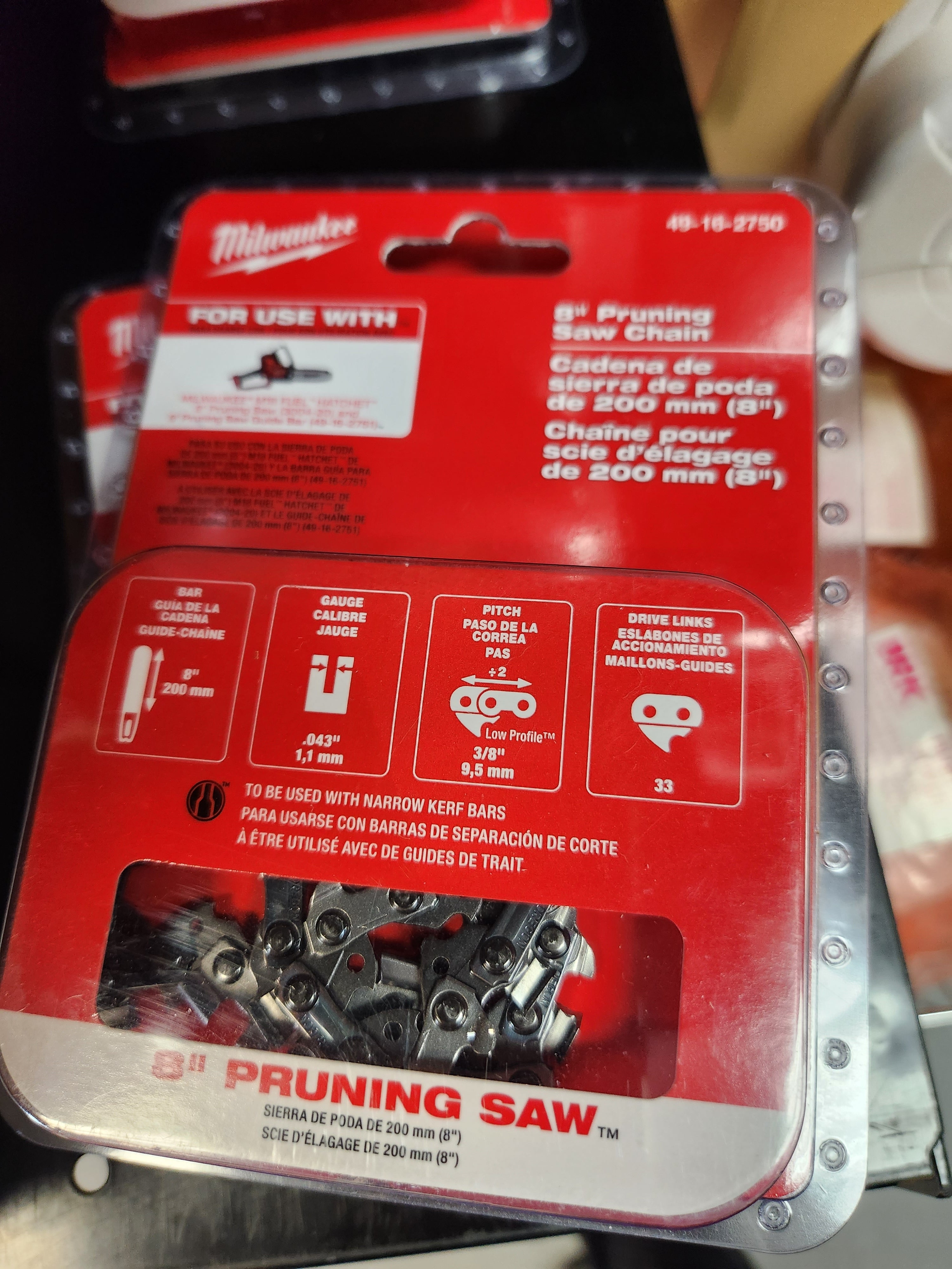 Milwaukee 8" Pruning Saw Chain 49-16-2750