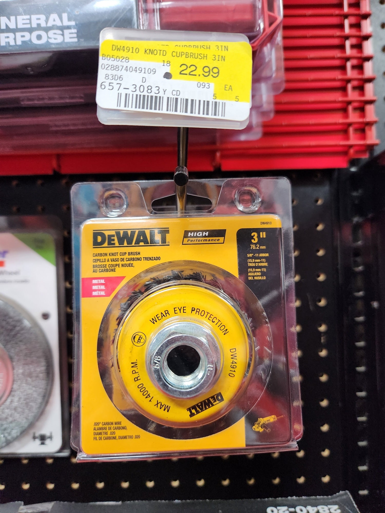 Dewalt Wire Cup Brush, Knotted, 3-Inch -- DW4910