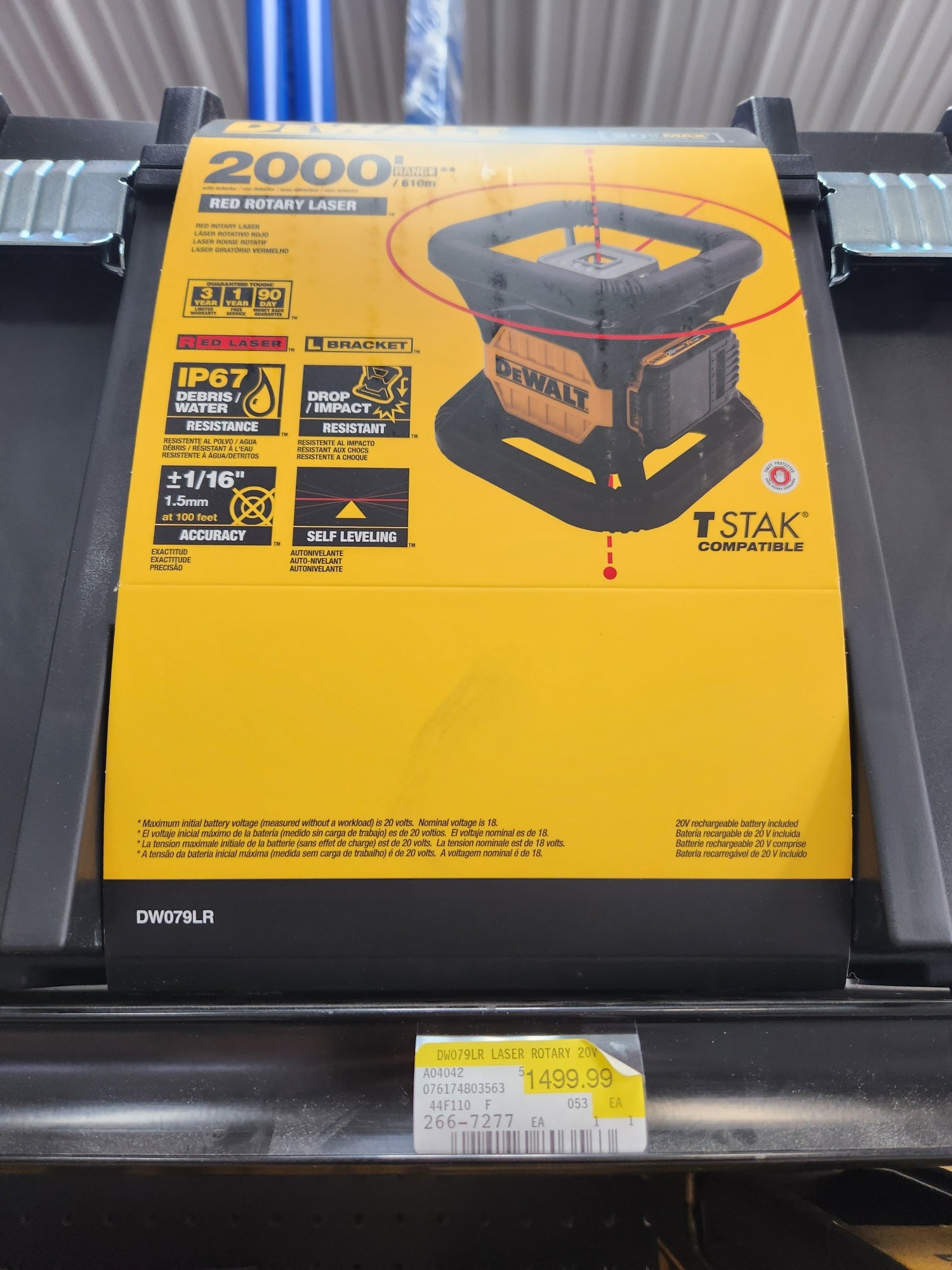 Dewalt 20V MAX* Red Rotary Tough Laser -- DW079LR