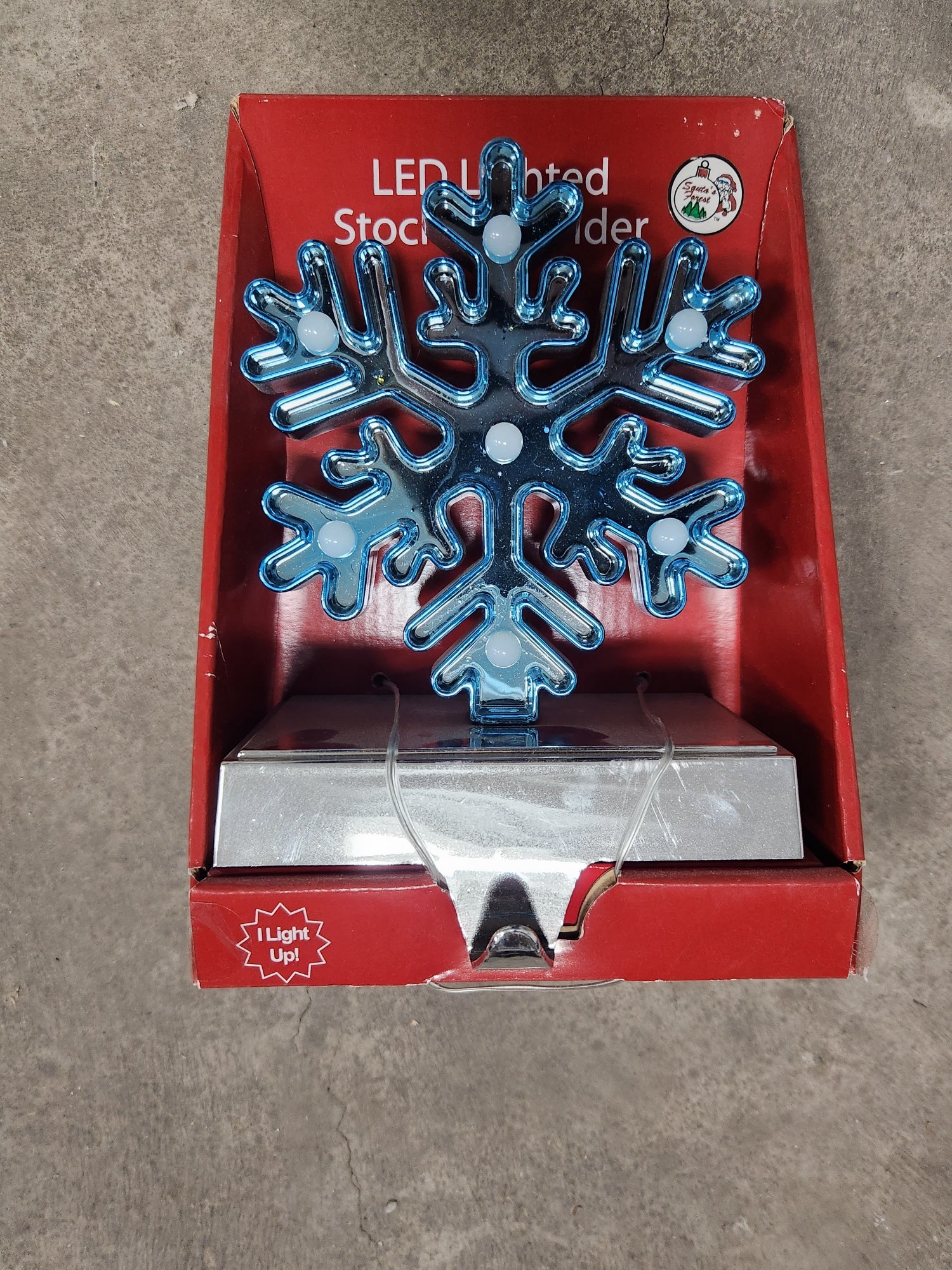 Northlight Blue and Silver LED Lighted Snowflake Christmas Stocking Holder 7"