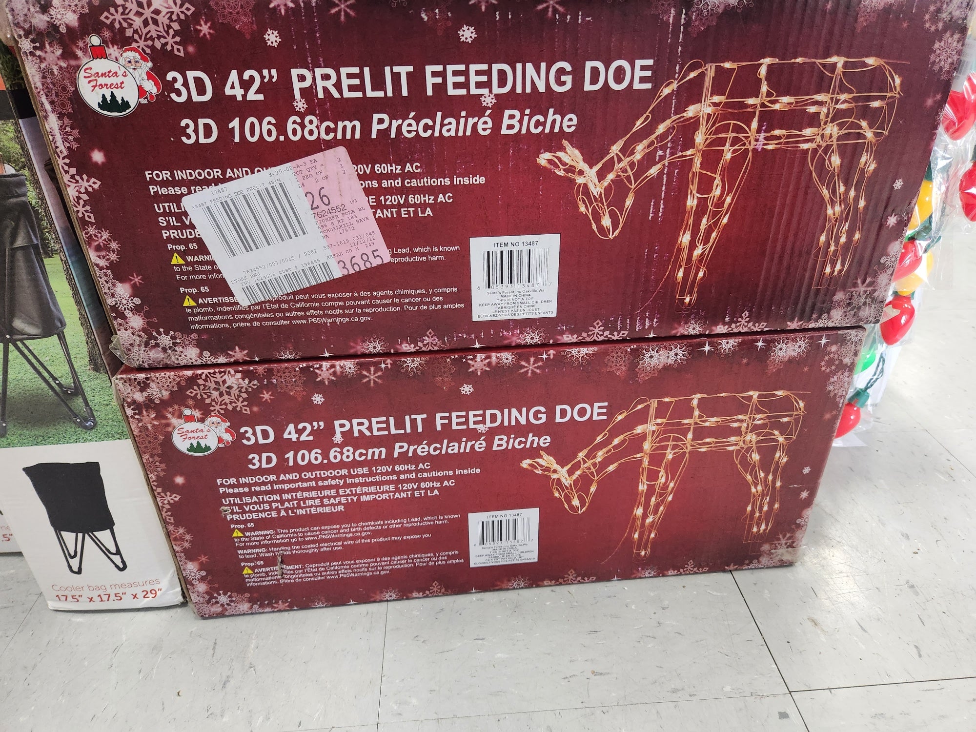 Santas Forest 13487 3D Pre-Lit Feeding Doe Deer