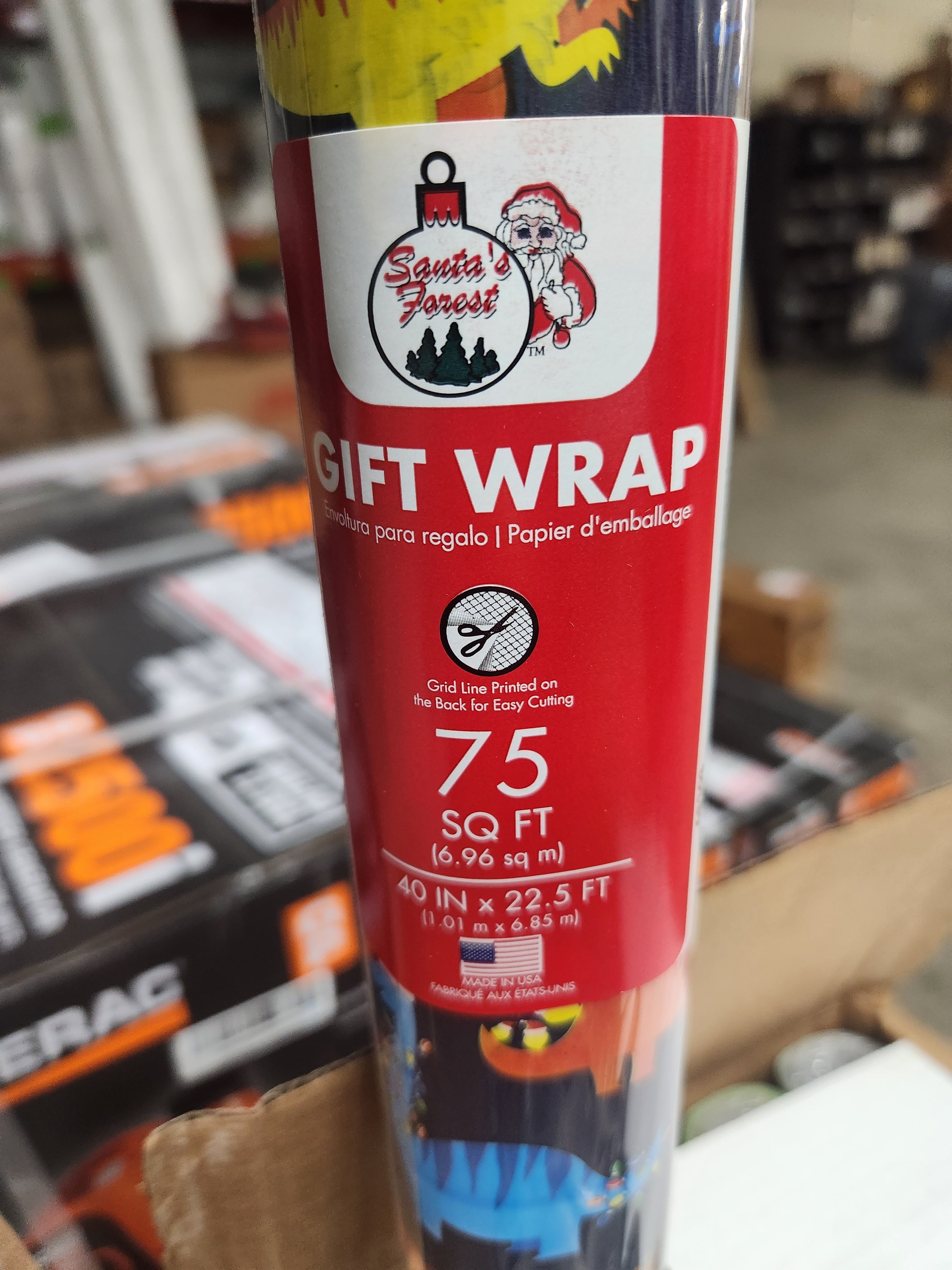 santa's forest gift wrapping 40in x 75 sq feet