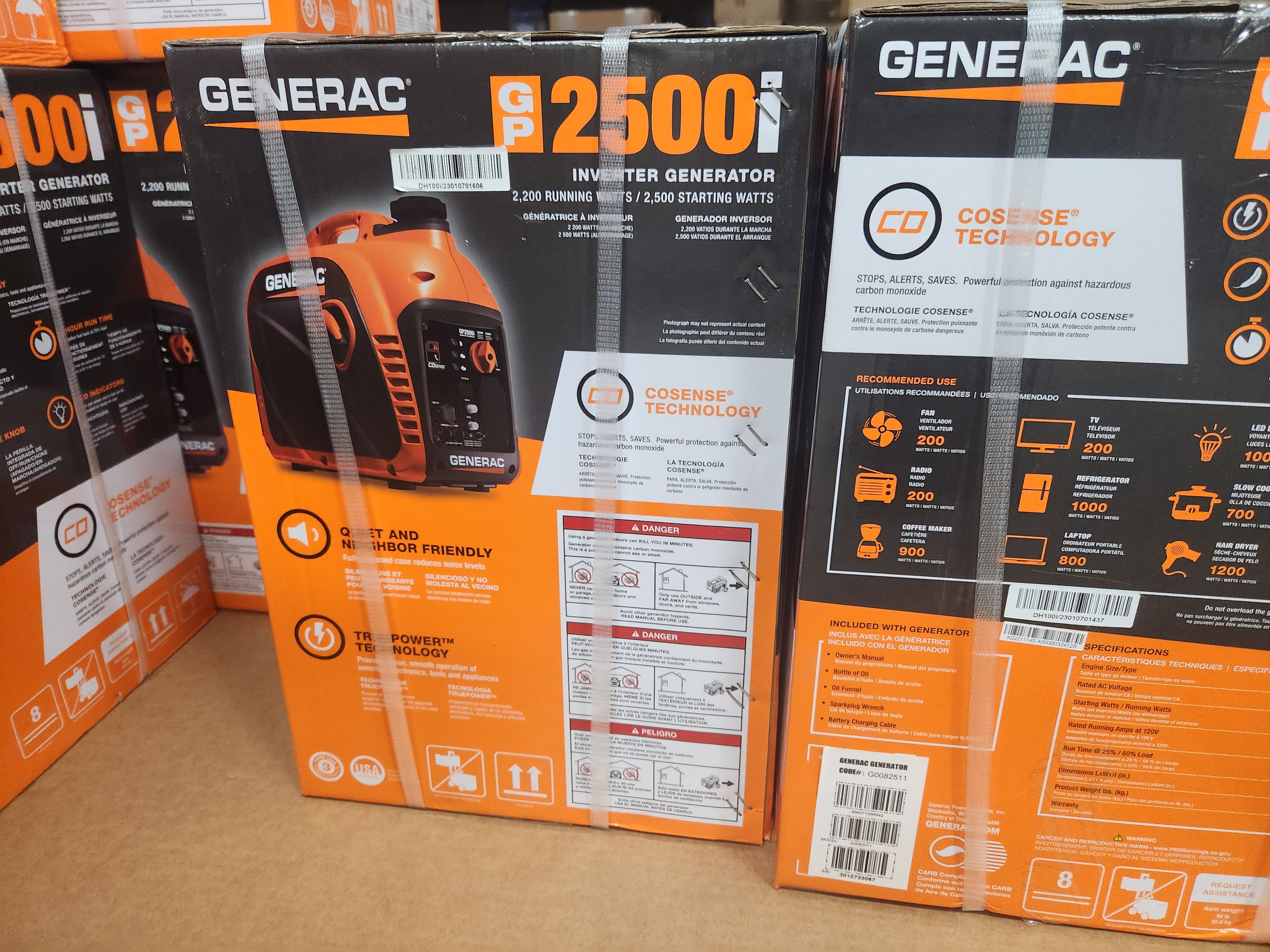 Generac 8250 GP2500i 2,500-Watt Gas Powered Portable Inverter Generator