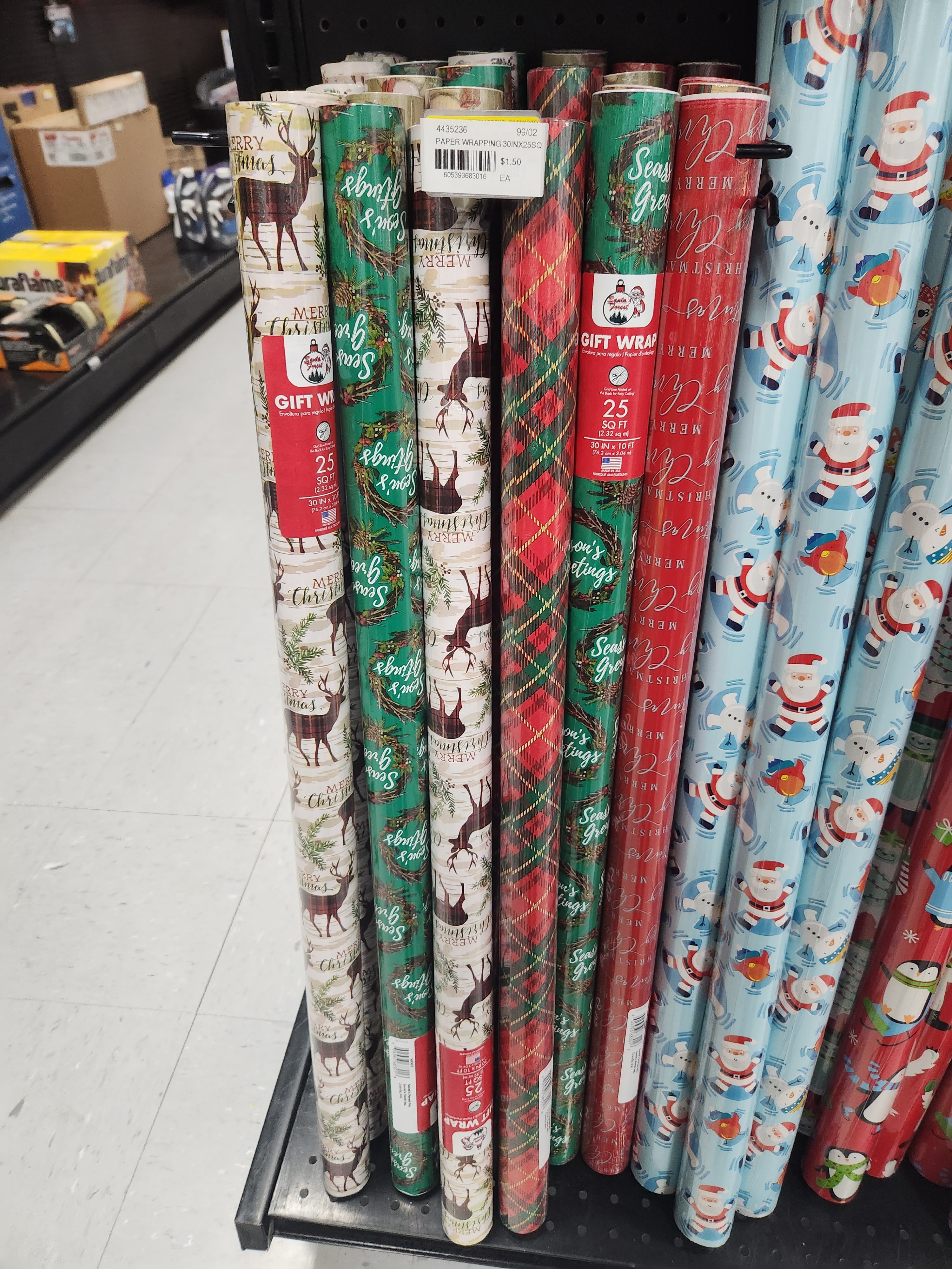 santa's forest gift wrapping 30in x 25 sq feet