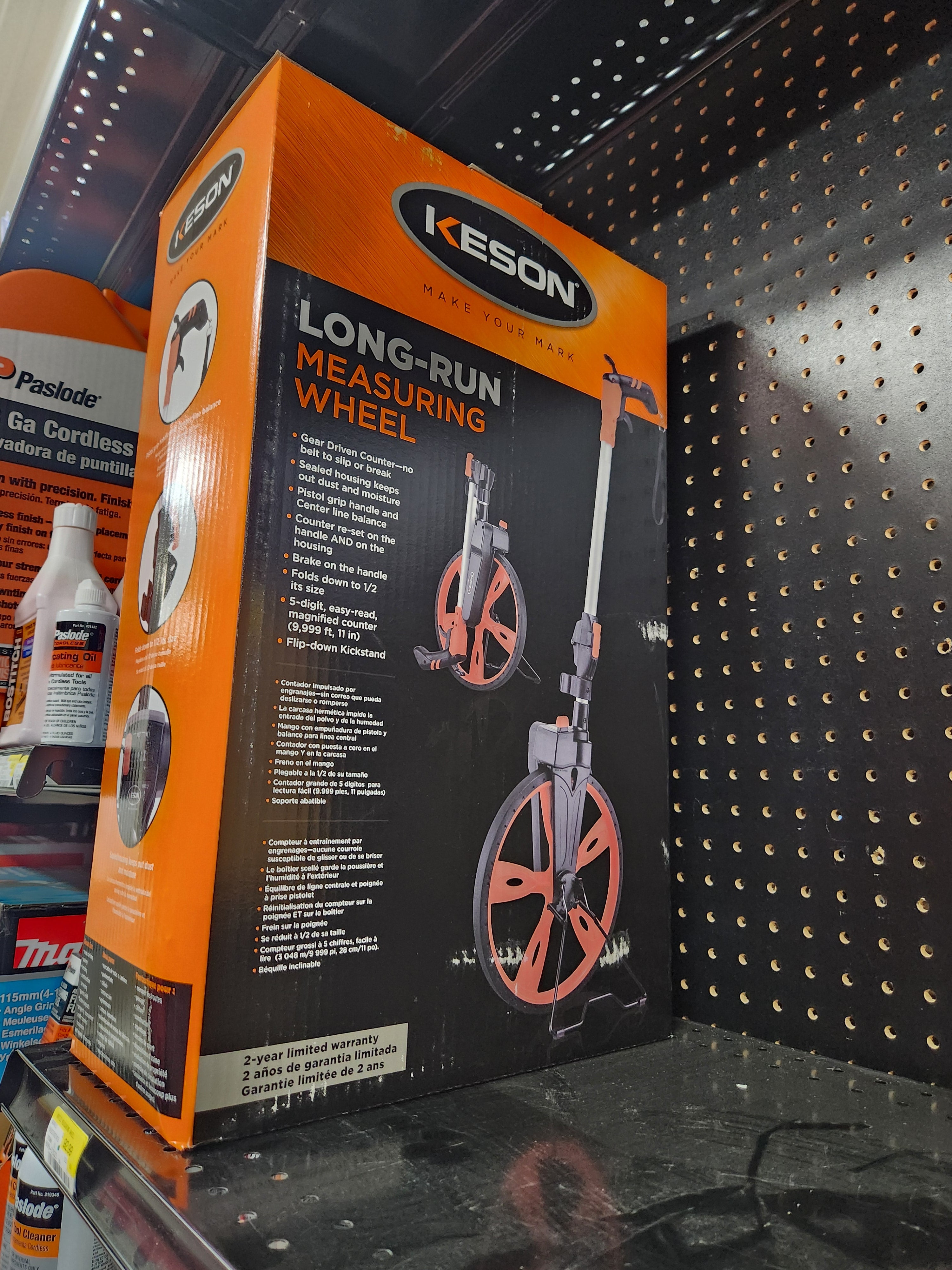 Keson RRT12 Top Reading Center Line Measuring Wheel with Handle Brake and Reset (Graduations: ft. & in.), 3-Foot