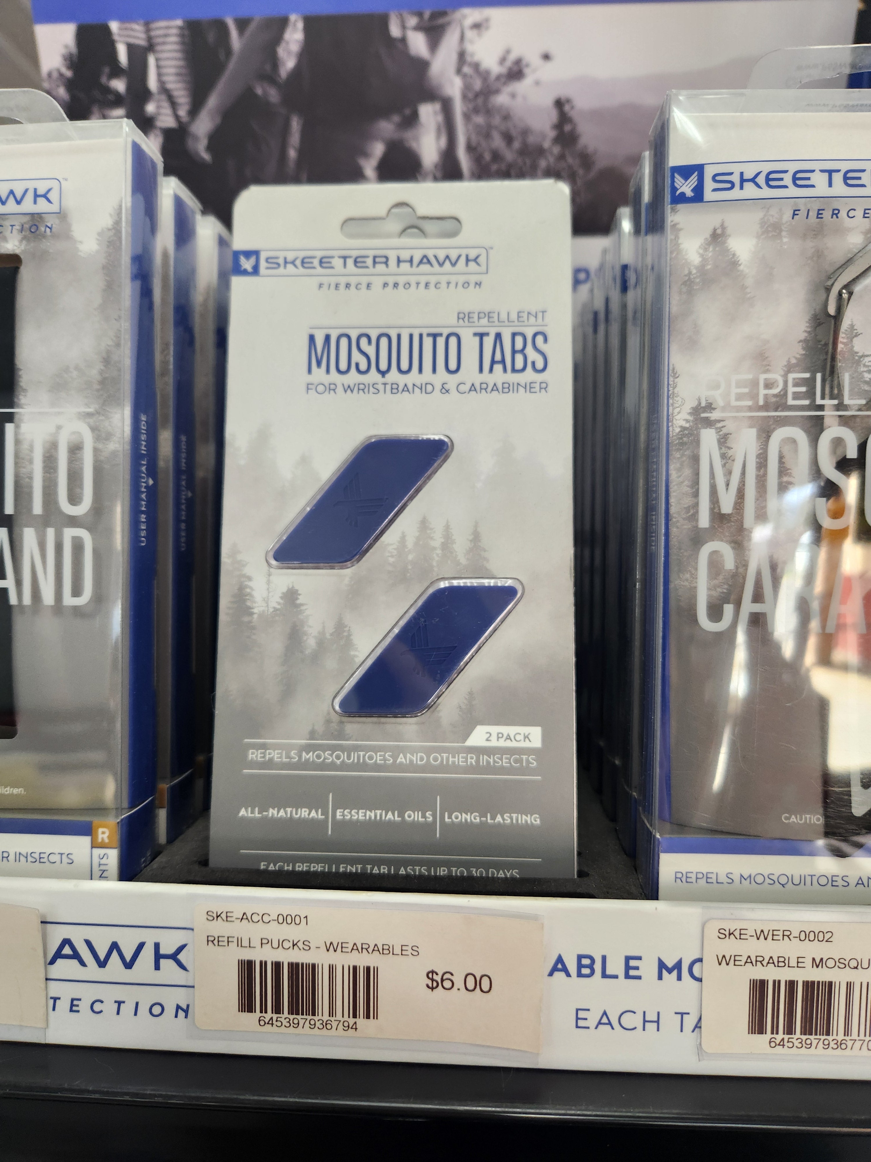 Skeeter Hawk REPELLENT MOSQUITO WRISTBAND AND CARABINER REPLACEMENT TABS - 2 PACK