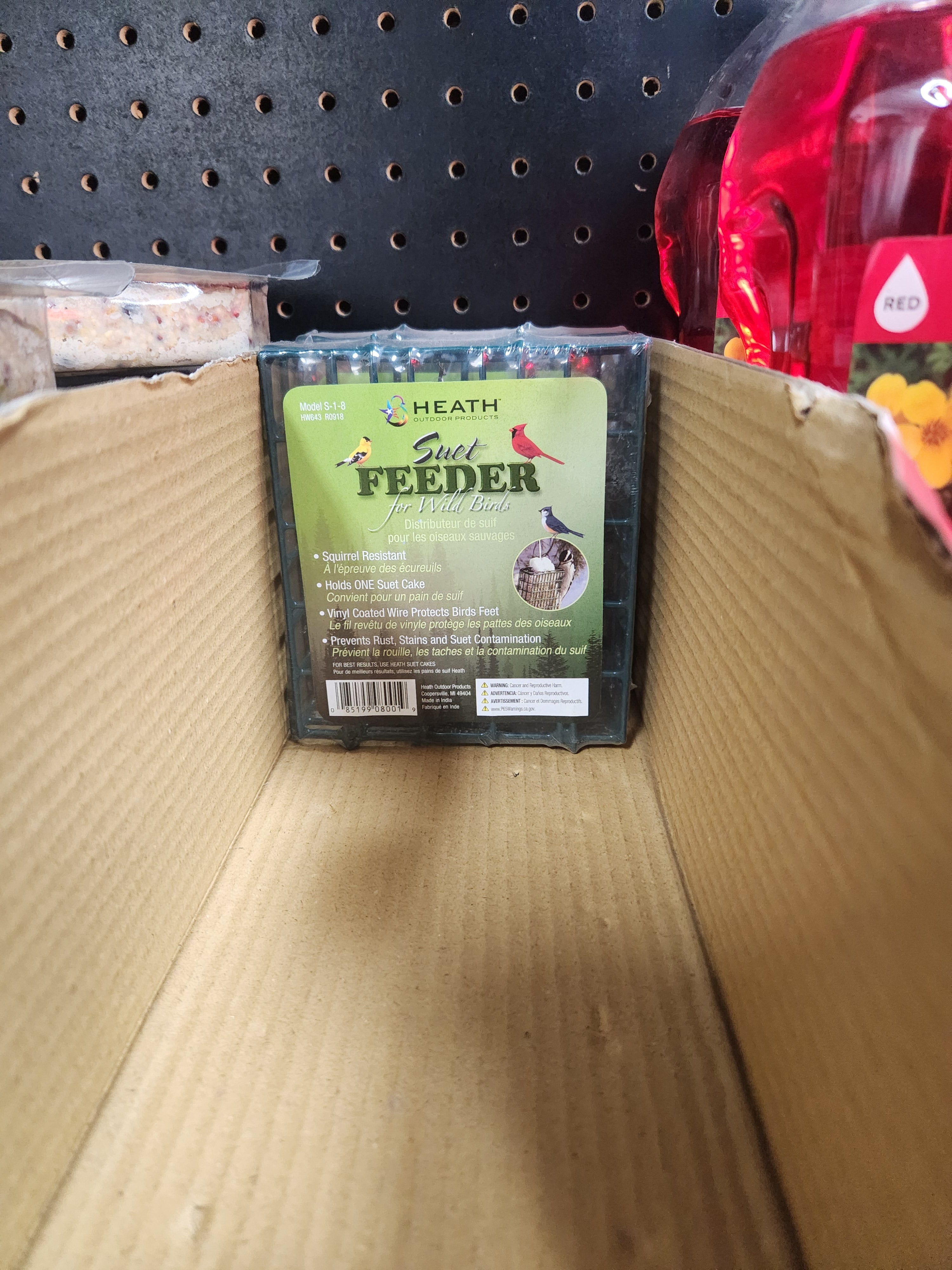 Heath Outdoor Products S-1-8 Single Hanging Suet Feeder , Green