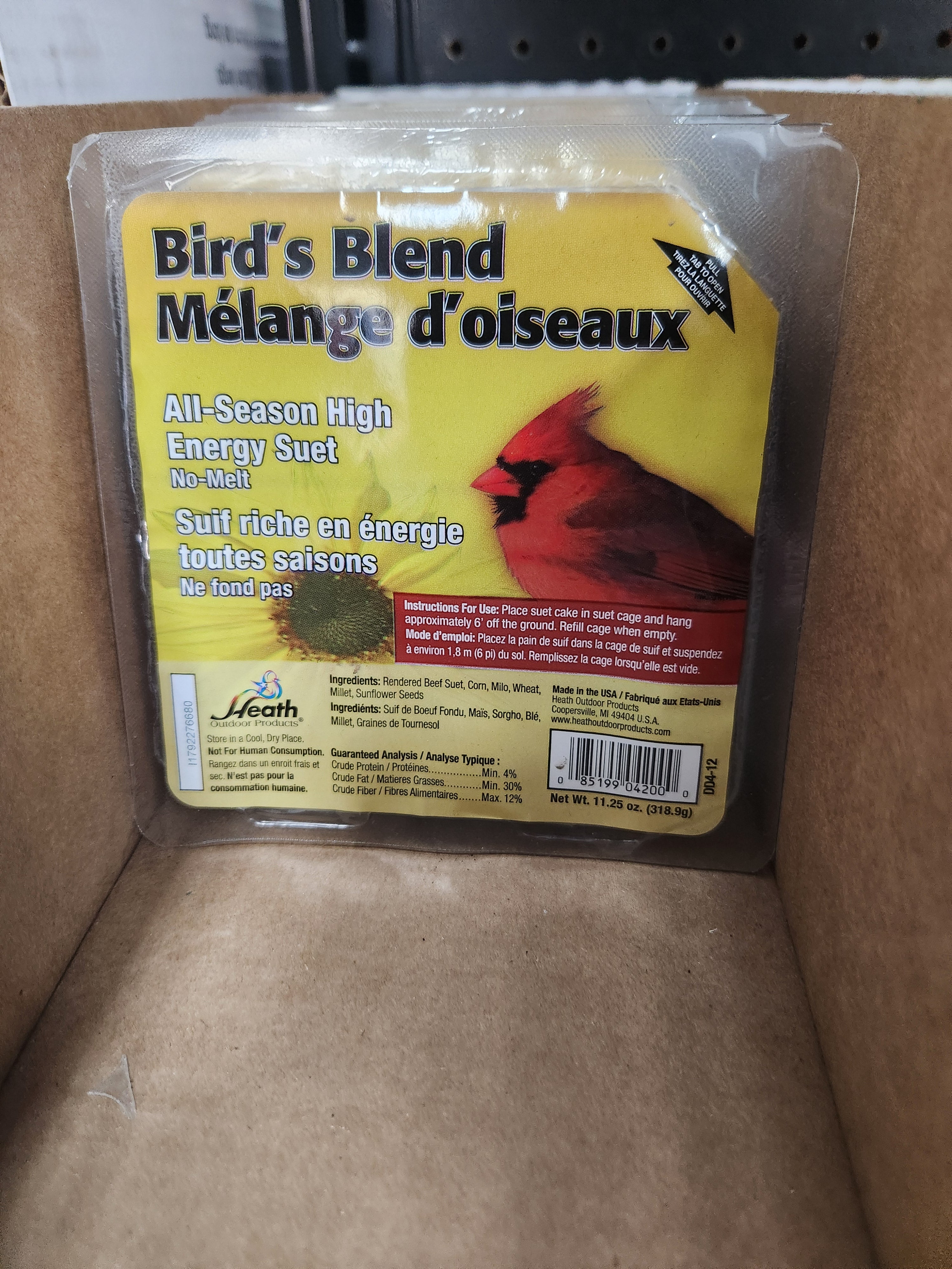 Heath Outdoor Products DD4-12 Heath Bird Suet, Yellow