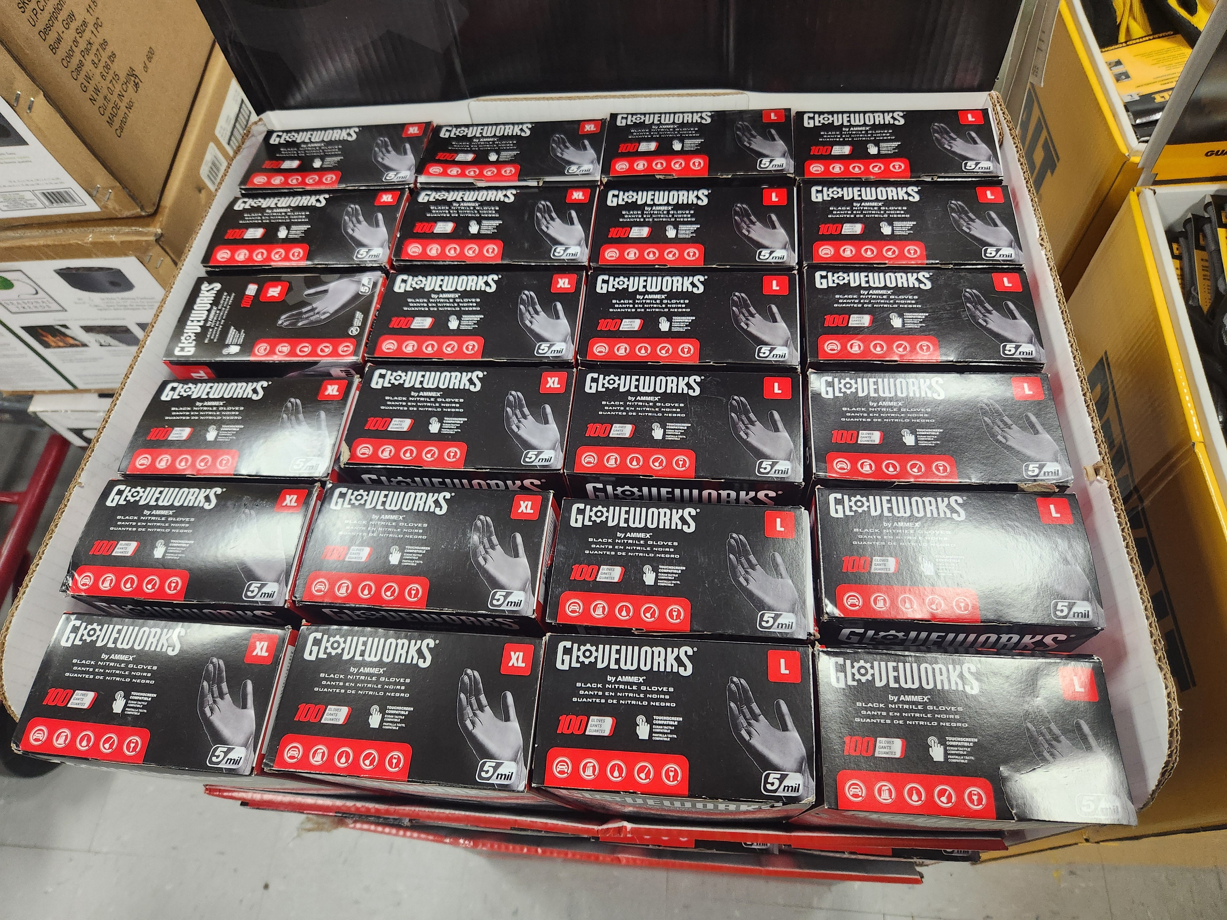 Gloveworks Black Nitrile Gloves (Large)