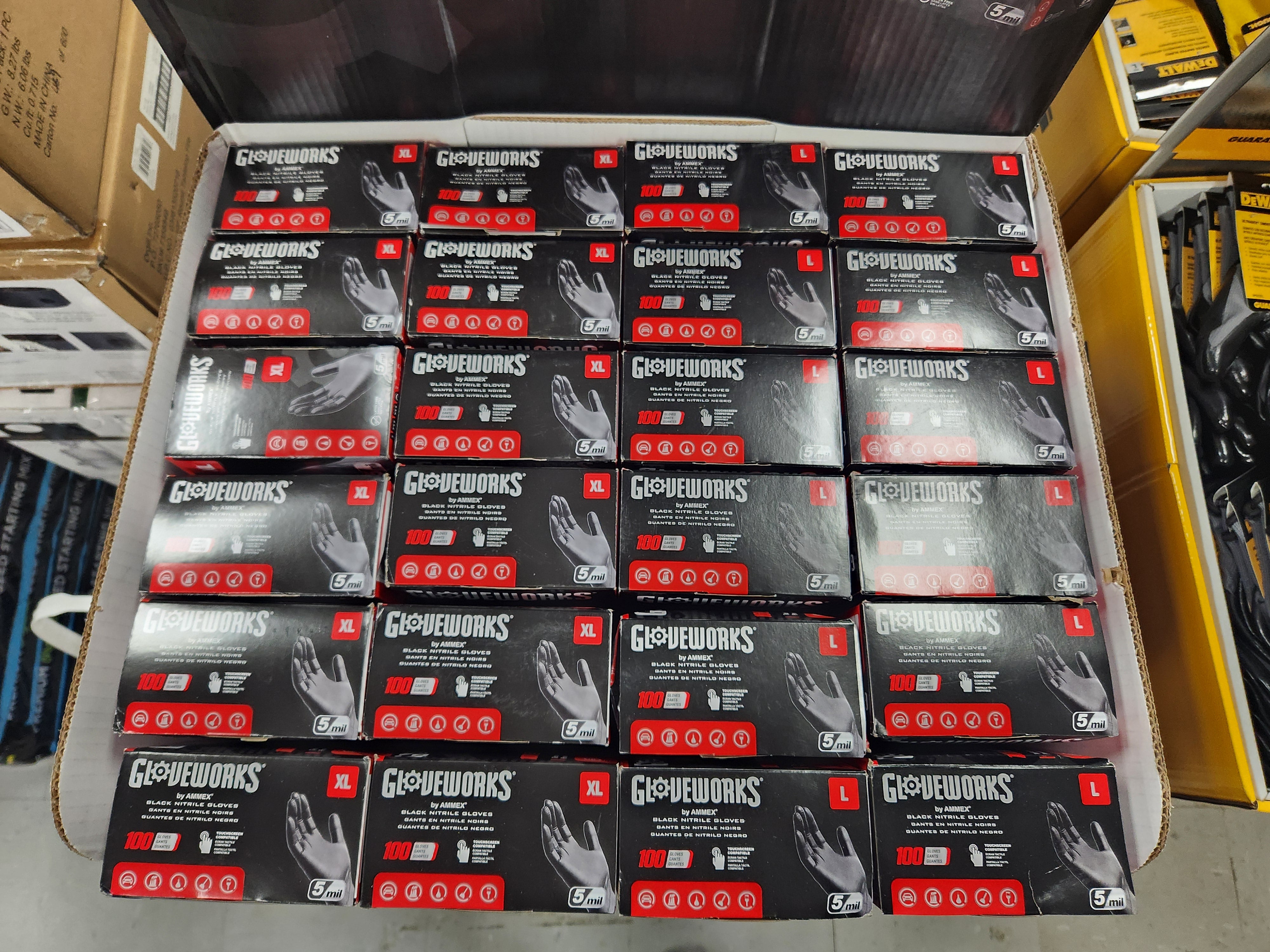 Gloveworks Black Nitrile Gloves (Large)