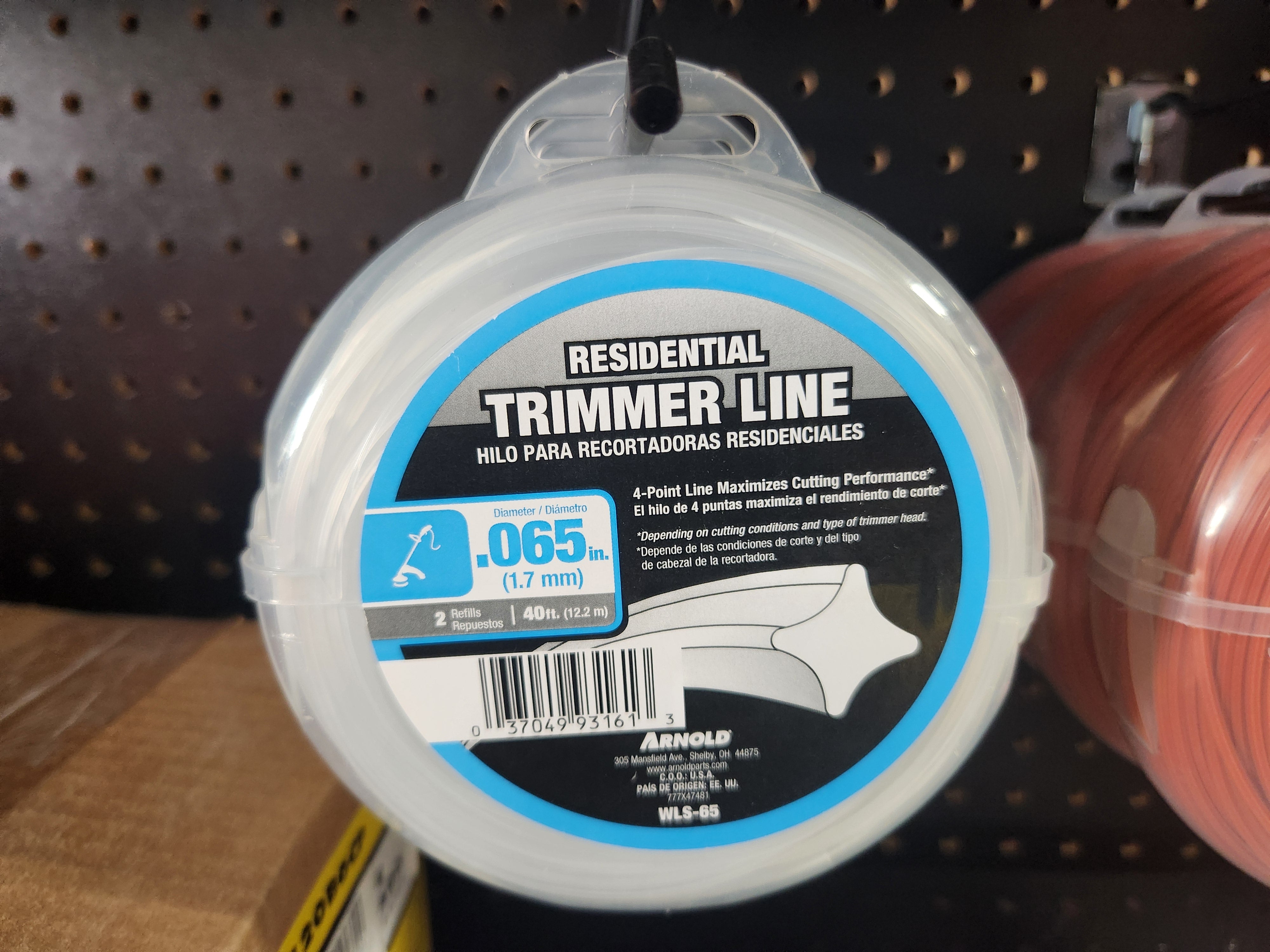 ARNOLD WLS-65 Trimmer Line, 0.065 in Dia, 40 ft L, Nylon