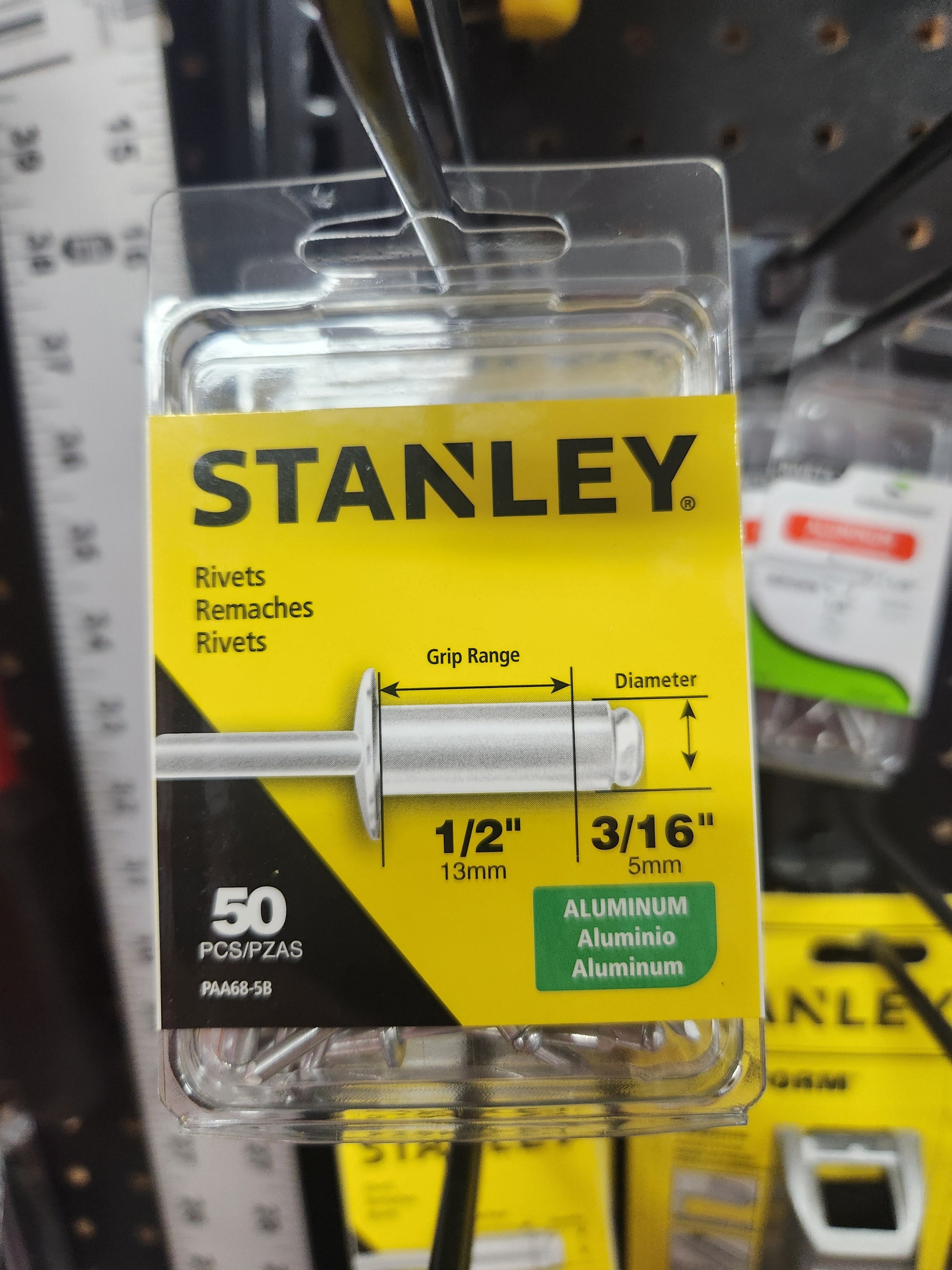 Stanley 3/16 in x 1/2 in Aluminum Rivets (50 Pk)