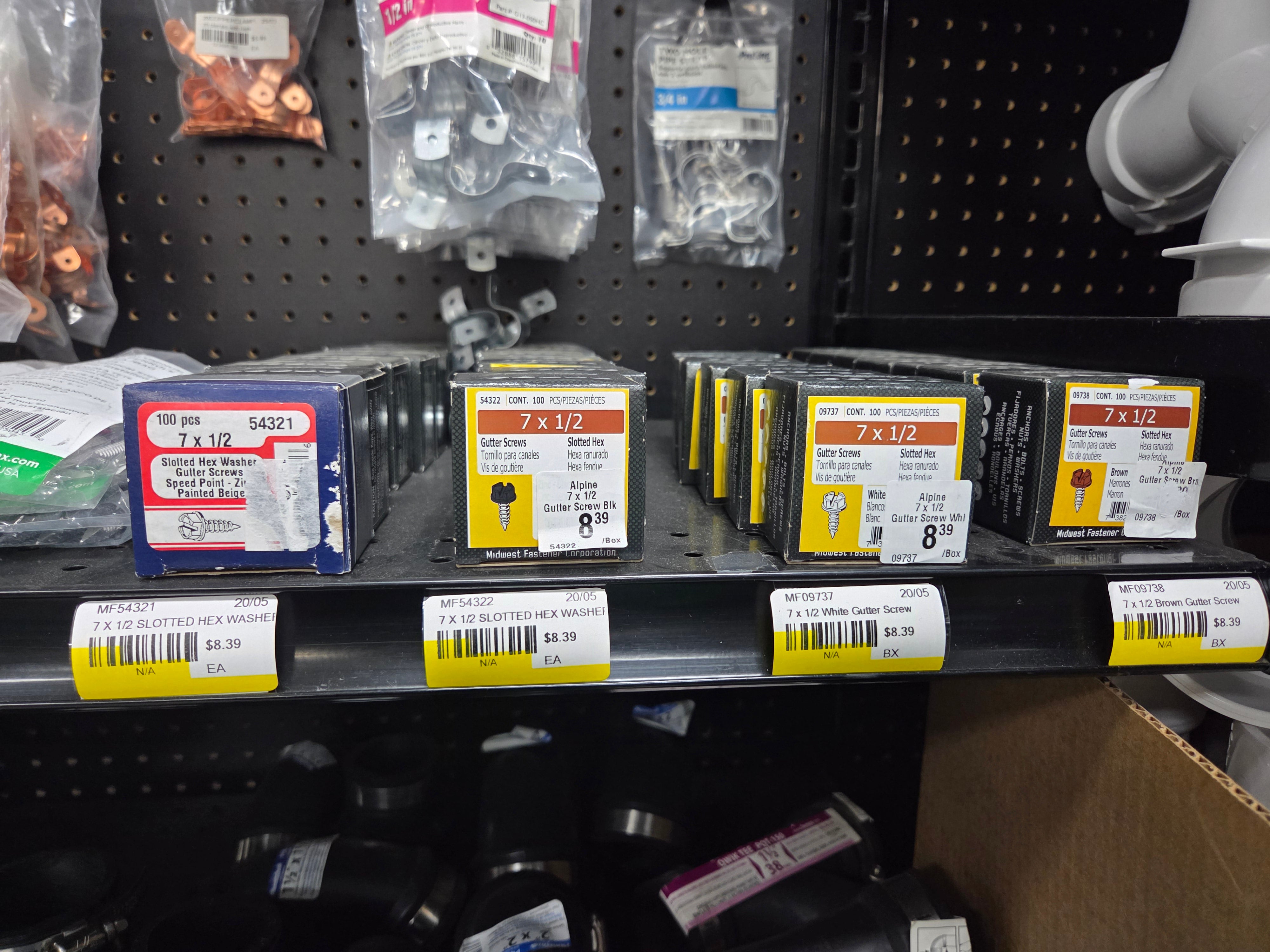 7 x 1/2 Slotted Hex Washer Gutter Screws --- 100ct