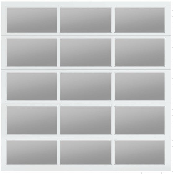 CHI 10' 2''x10', model 3295R, FV panel, non-insulated, white and 1/2 ins glass windows -- Door #293