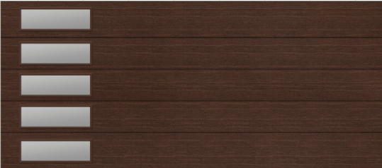 CHI 18x8, model 4150, Flush Panel, Non-Insulated, Classic Woodgrain, SKYLINE LP ON EACH SECTION Windows, 15R -- Door #361