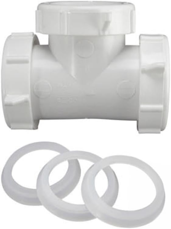 Plumb Pak PP55-6W 3-Way Drain Coupling Tee with Reducing Washer, No Size, White