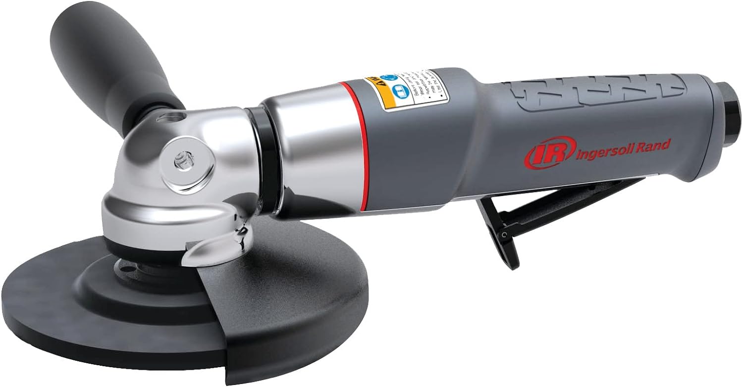 Ingersoll Rand 3445MAX Air Angle Grinder, 4.5" Wheel, 5/8 in.- 11 Thread, 12000 RPM, Rear Exhaust, 0.88 HP, Gray