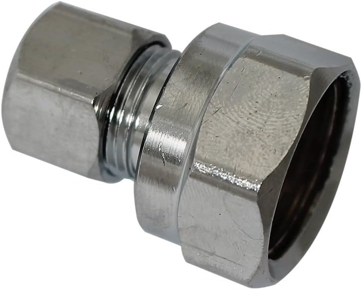 Plumb Pak PP73PCLF Pipe To Tube Adapter, 1/2 X 3/8 In, Fip X Compression, Chrome Plated, 1/2" X 3/8"