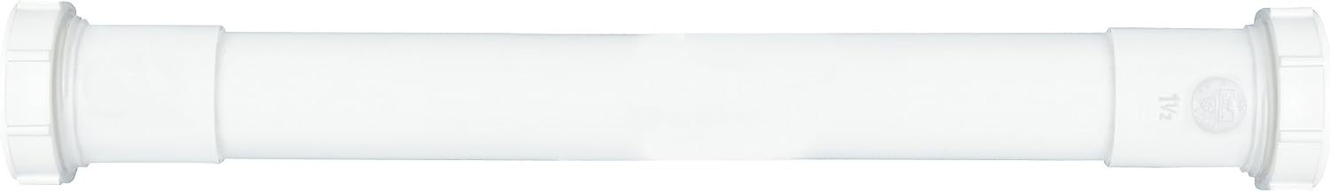 Plumb Pak PP42-16W Extension Tube, 1-1/4 in Dia X 16 in L, Slip Joint, Double Ended, Plastic, 1-1/4" x 16", White