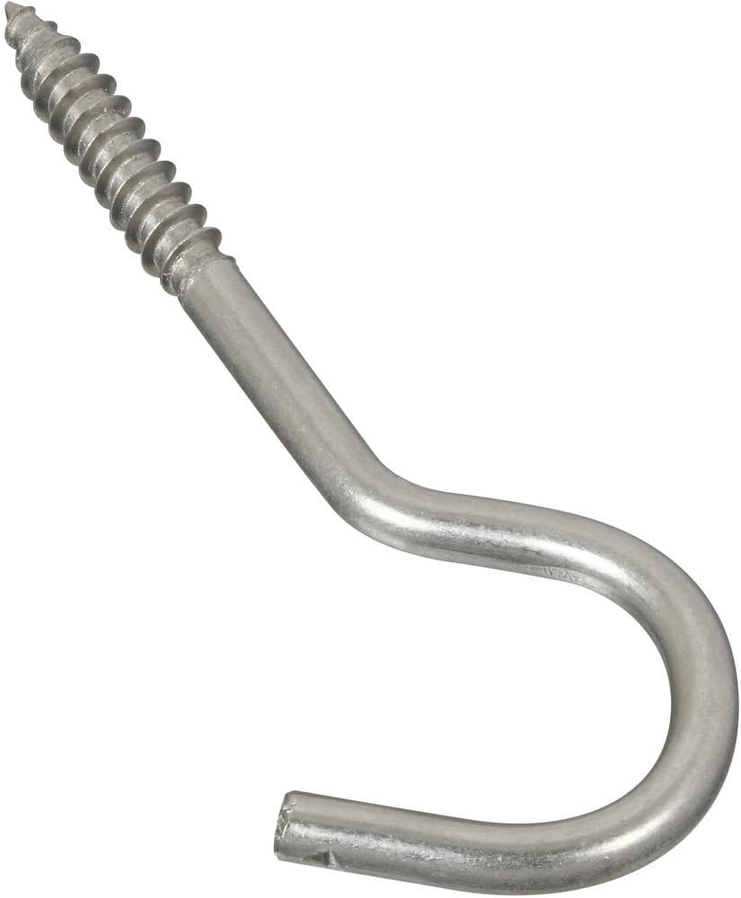 National Hardware N220-814 2153BC Screw Hook in Stainless Steel, 1/4" x 4-1/4"