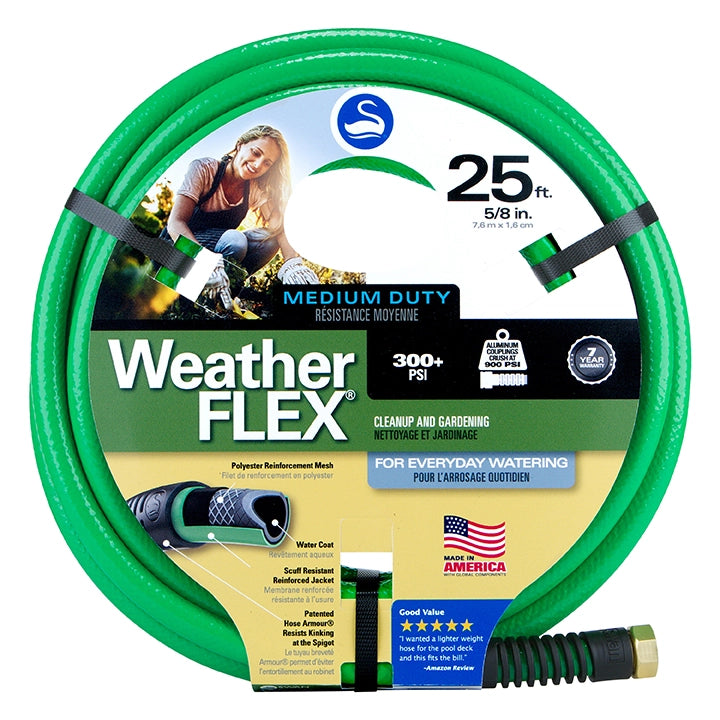 WEATHERFLEX Medium Duty All Temperature Use Garden Hose 25 ft x 5/8"
