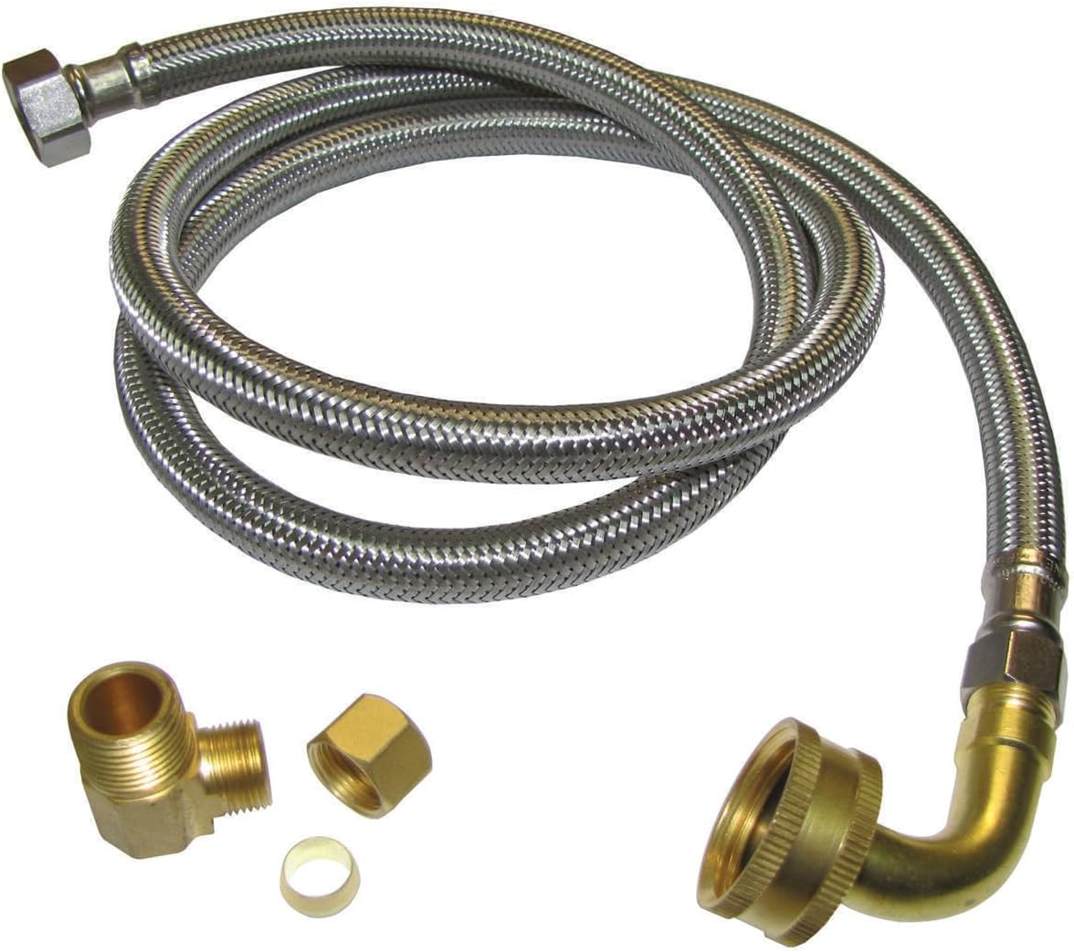 Keeney PP23834 Dishwasher Connector Compression Inlet by 3/8" Mip Outlet with 84RBLF Elbow, 72"