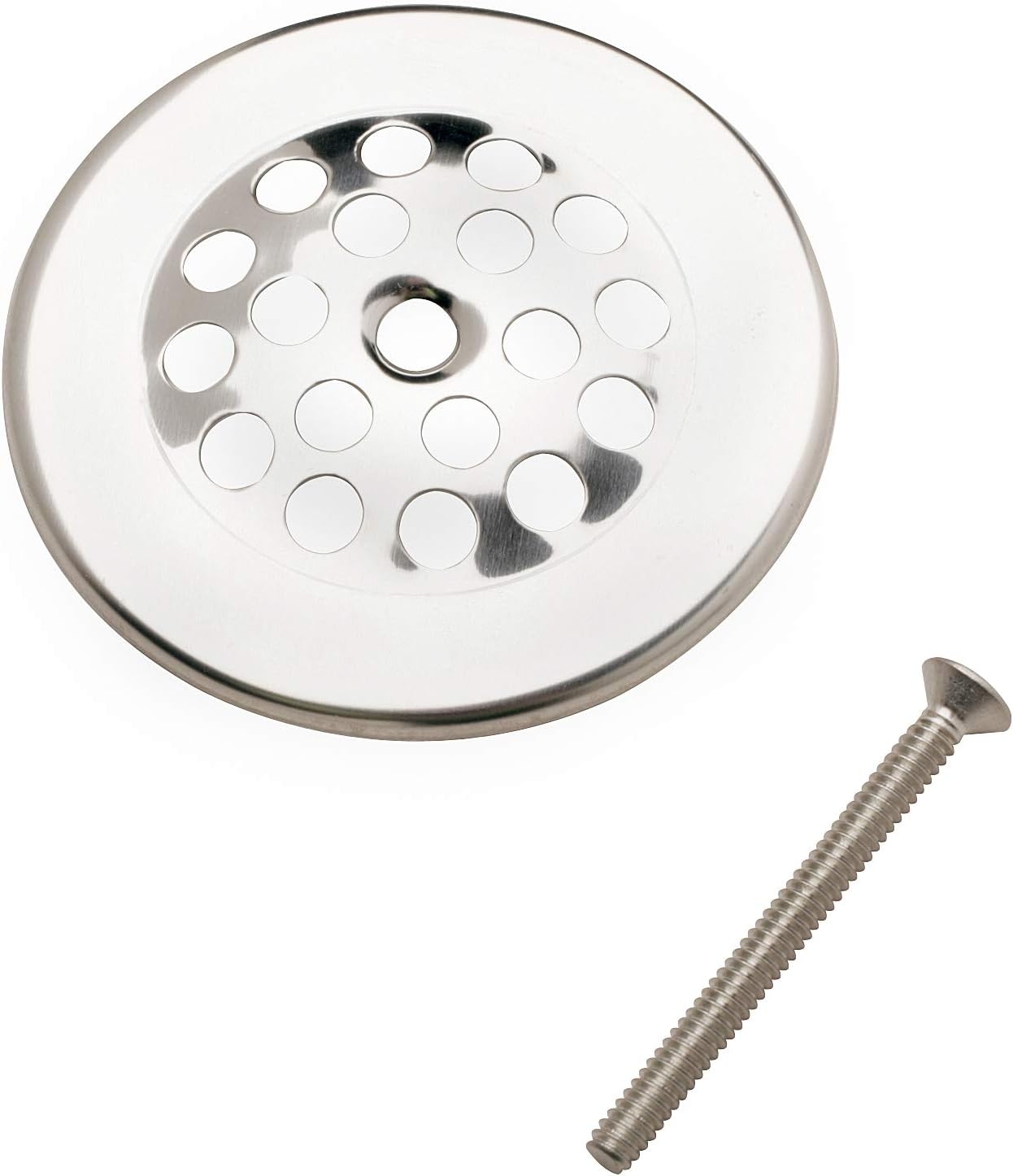 Plumb Pak PP826-64 Bathtub Dome Grid Strainer with Screw, 3", Polished Chrome
