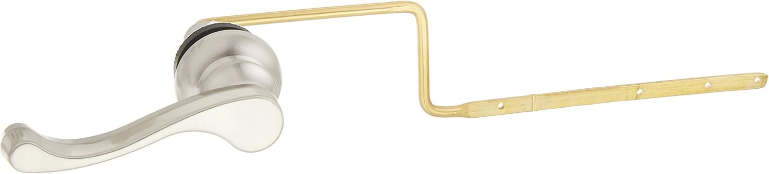 Plumb Pak PP836-74BNL Universal Fit Toilet Handle Tank Flush Lever, Decorative Latch Door Style for Front, Side, or Angle Mount, Brushed Nickel