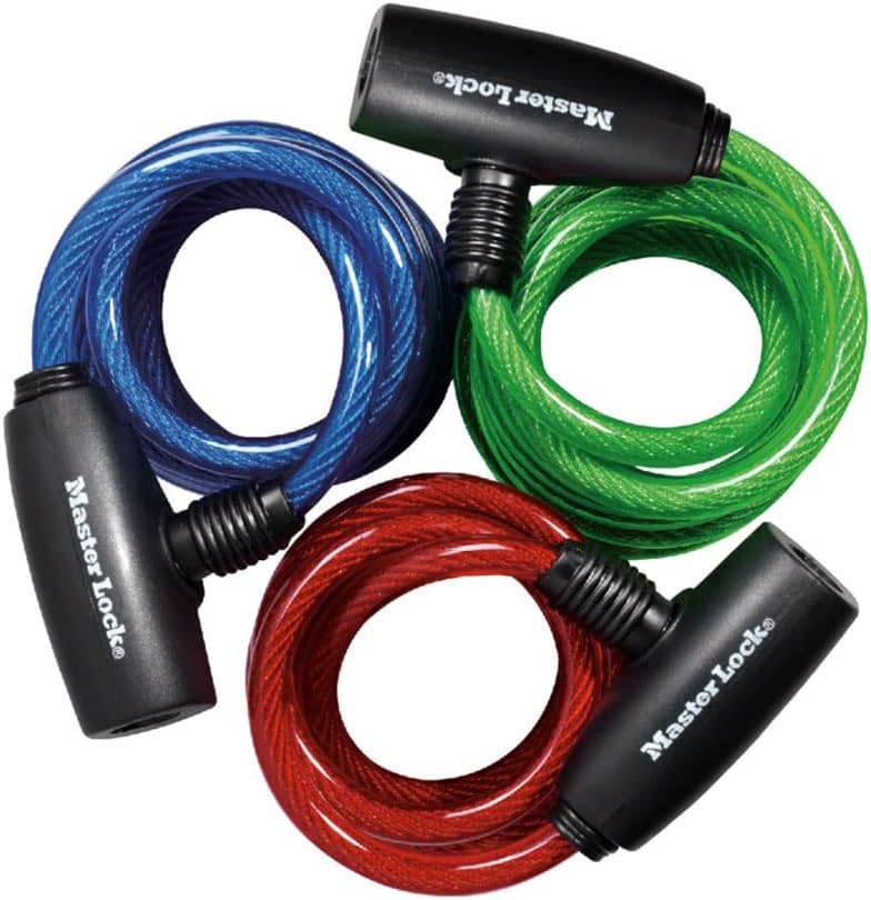 Master Lock No 8127TRI Cable Lock 3Pack Keyed Alike 6'L Keyed Cable Bike lock