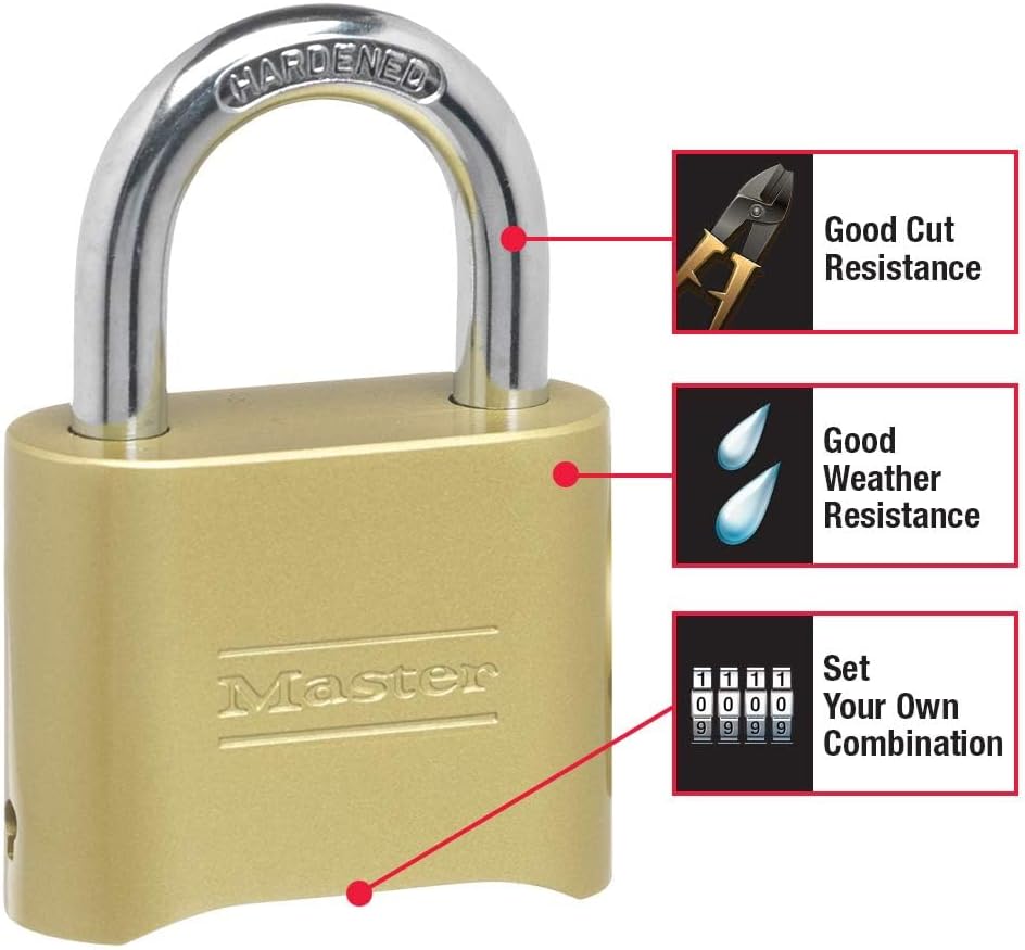 Master Lock No. 175D Set-Your-Own Brass Combination Padlock - 2"W