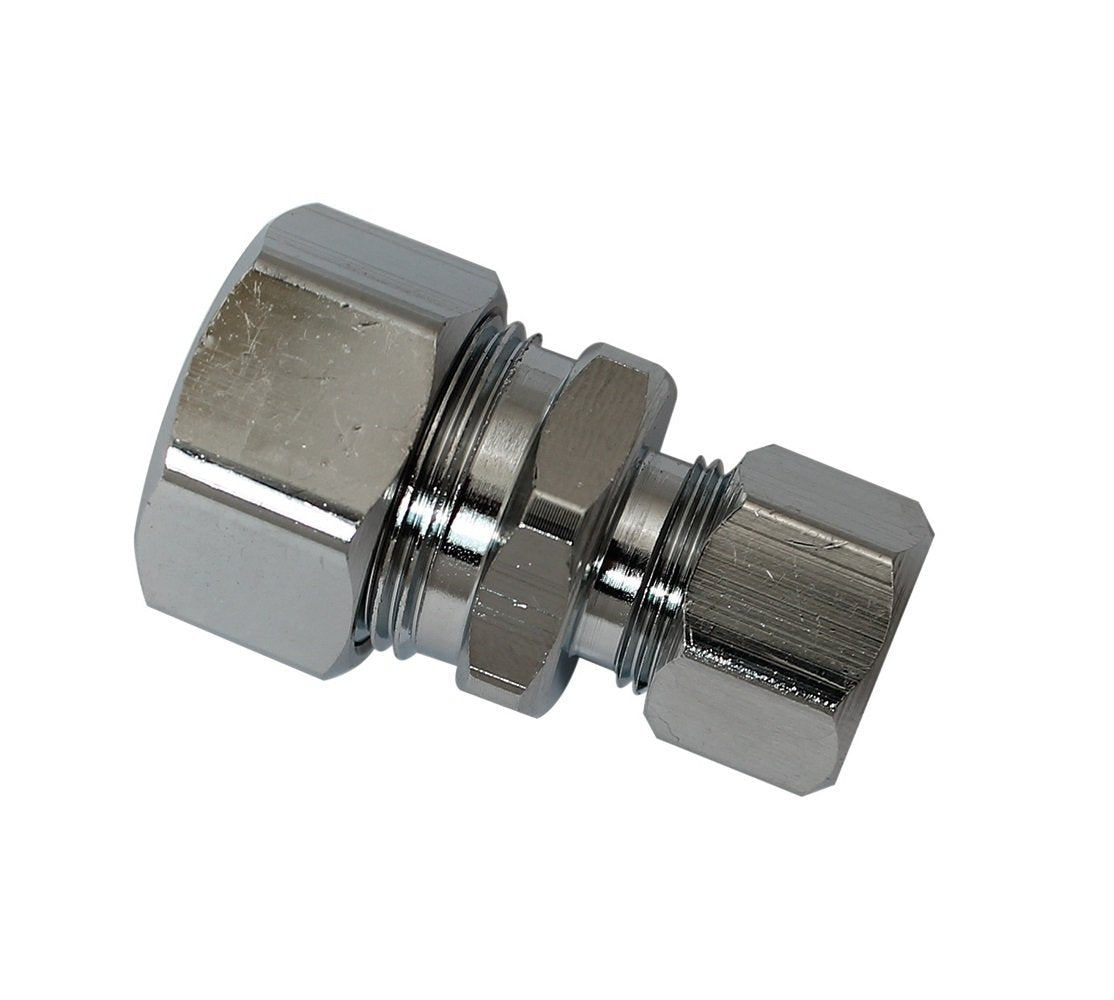 Plumb Pak PP80PCLF Straight Tube Adapter, 5/8 X 3/8 in, Compression, Chrome Plated