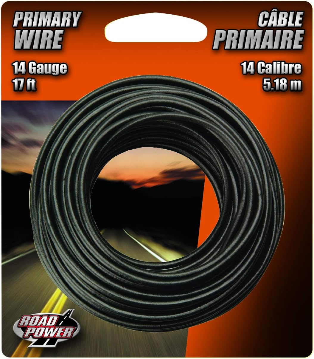 Coleman Cable 55667133 14-Gauge 17-Foot Automotive Copper Wire, Black