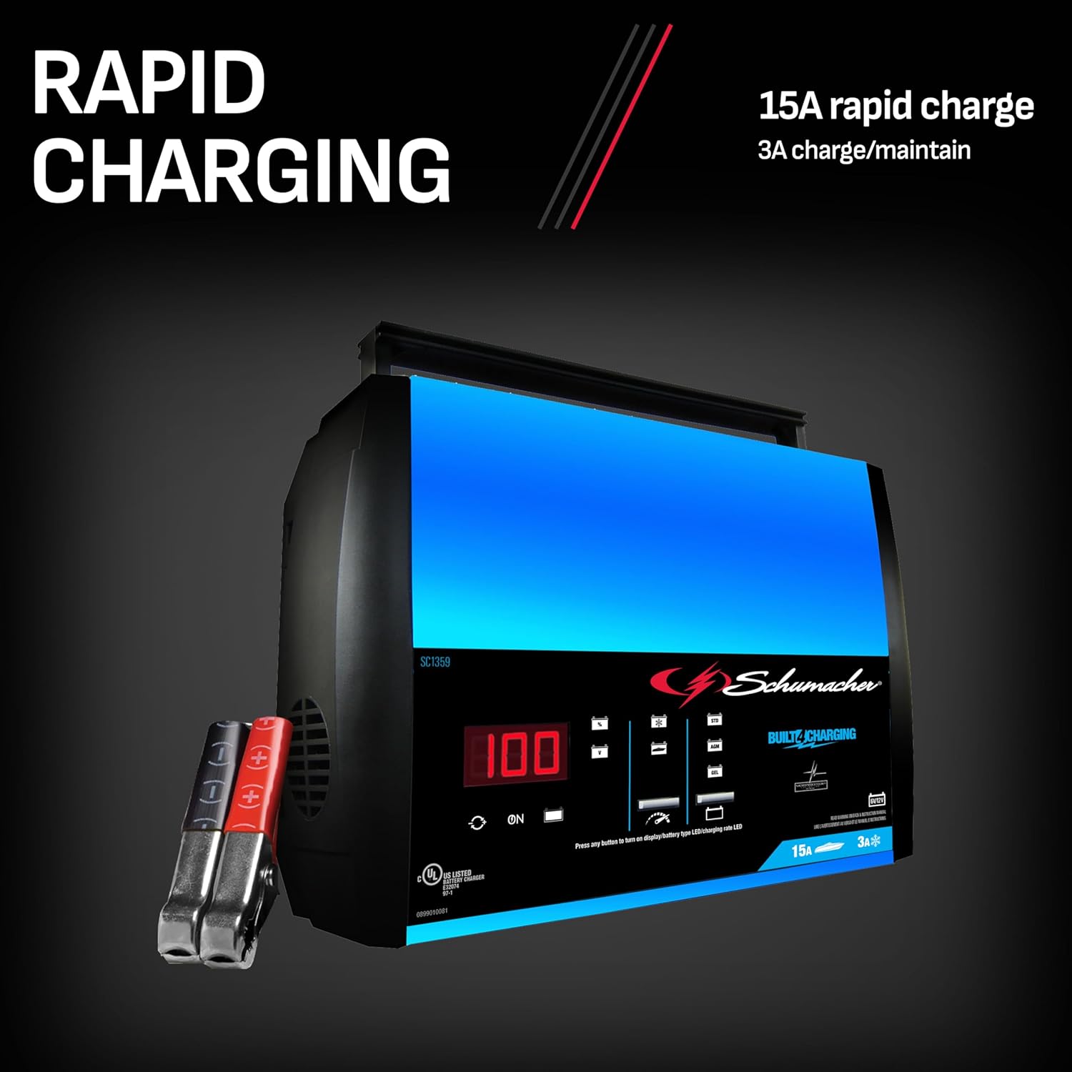 Schumacher 15A 6V/12V Fully Automatic Battery Charger SC1359