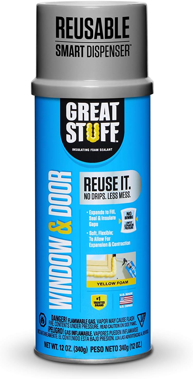 Great Stuff 99108862 Smart Dispenser Window & Door, Yellow 12 Oz.
