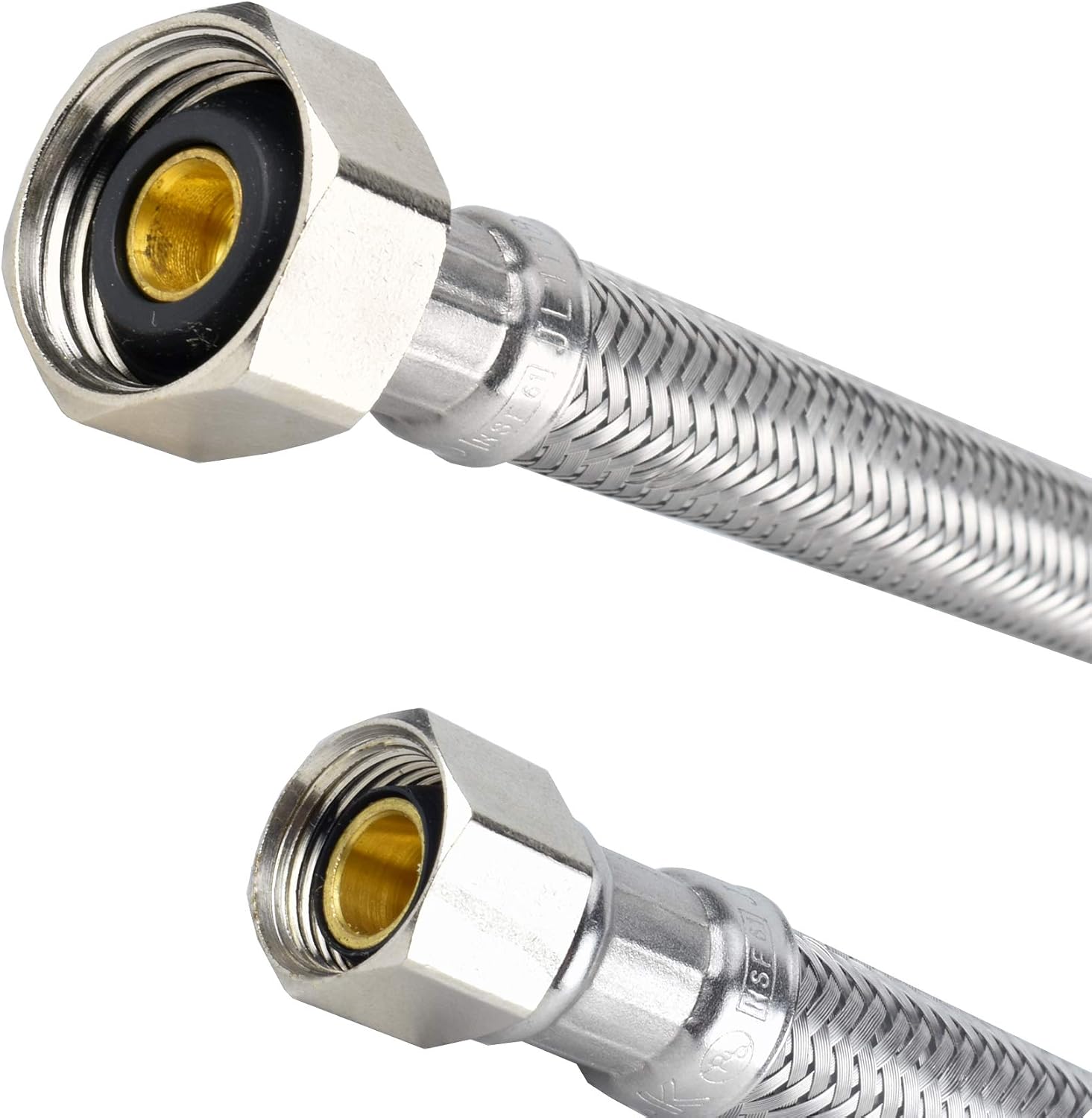Plumb Pak PP23801LF Ez Faucet Supply Tube, 3/8 X 1/2 in, Compression X Fip, 12 in L, Stainless Steel,Brass