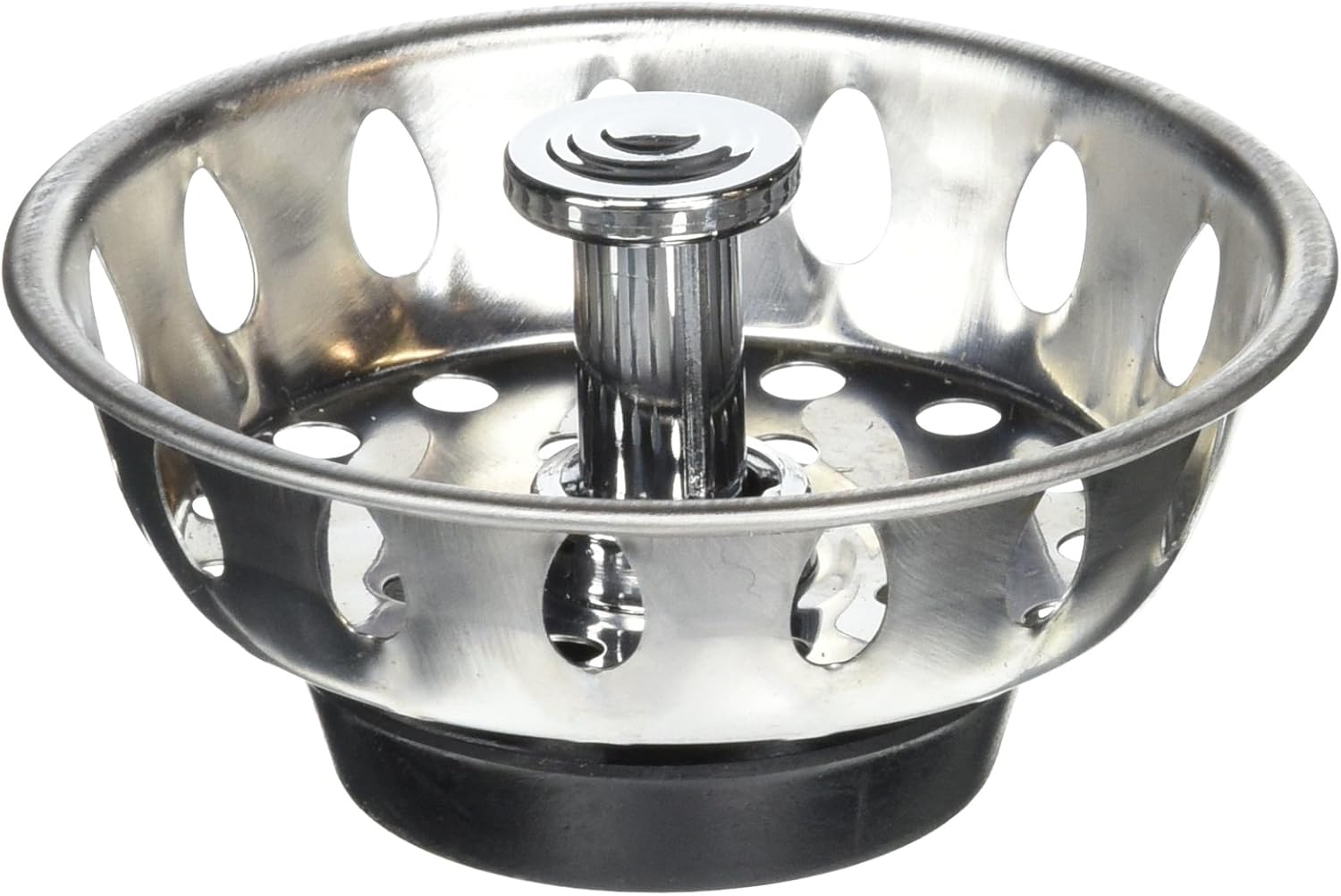 Plumb Pak PP820-25 PlumPak Replacement Sink Basket Strainer with Adjustable Post, Stainless Steel, 1-3/4", White